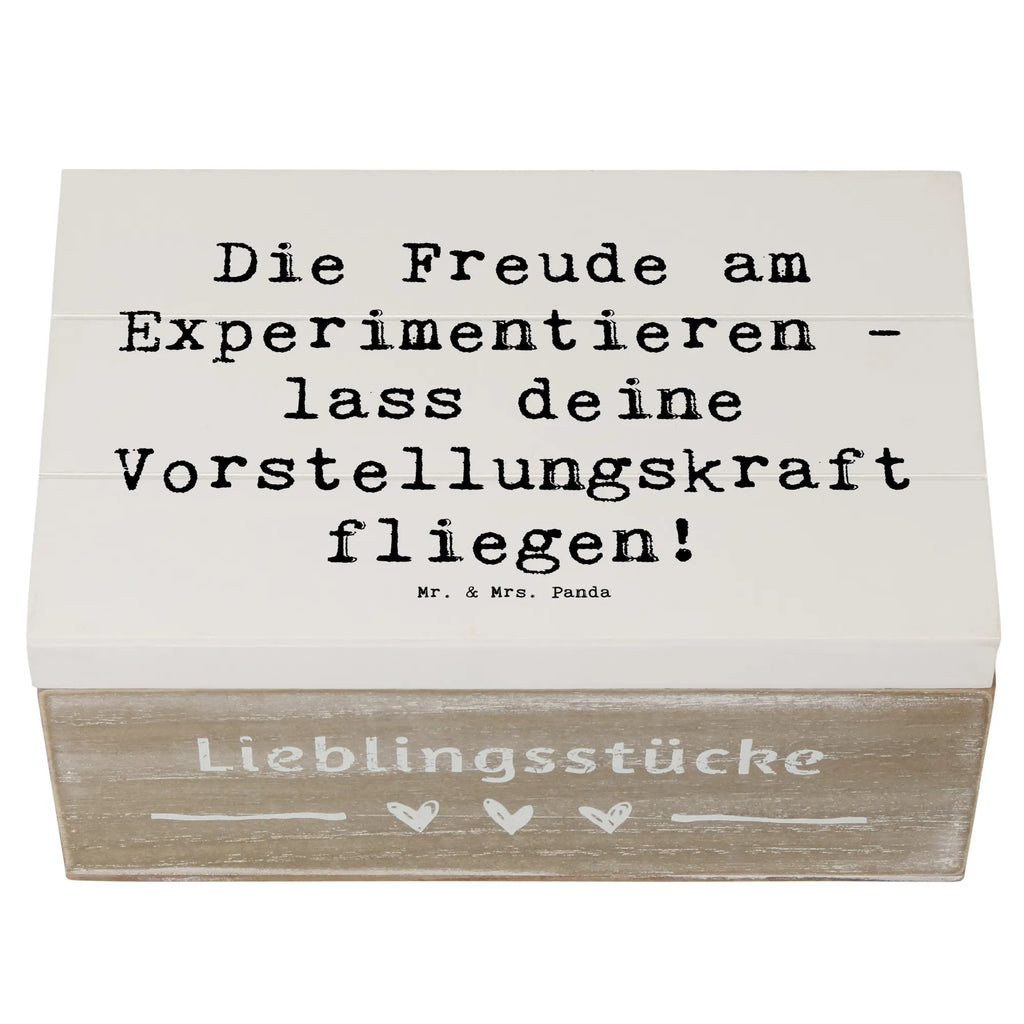 Holzkiste Spruch Die Freude am Experimentieren XXL, Schatulle, Erinnerungsbox, Geschenkbox, Aufbewahrungsbox, Dekokiste, Geschenkdose, Truhe, Kiste, Schatzkiste, Erinnerungskiste, Holzkiste