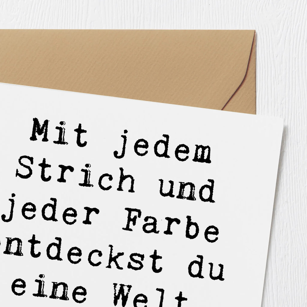 Deluxe Karte Spruch Die Freude an der Kreativität entdecken Klappkarte, Hochwertige Grußkarte, Glückwunschkarte, Geburtstagskarte, Hochzeitskarte, Karte, Hochwertige Klappkarte, Grußkarte, Einladungskarte