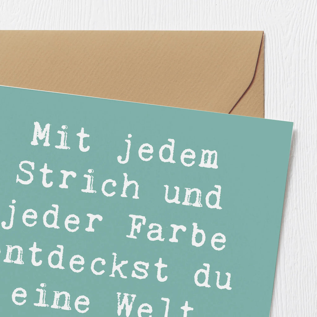 Deluxe Karte Spruch Die Freude an der Kreativität entdecken Klappkarte, Hochwertige Grußkarte, Glückwunschkarte, Geburtstagskarte, Hochzeitskarte, Karte, Hochwertige Klappkarte, Grußkarte, Einladungskarte
