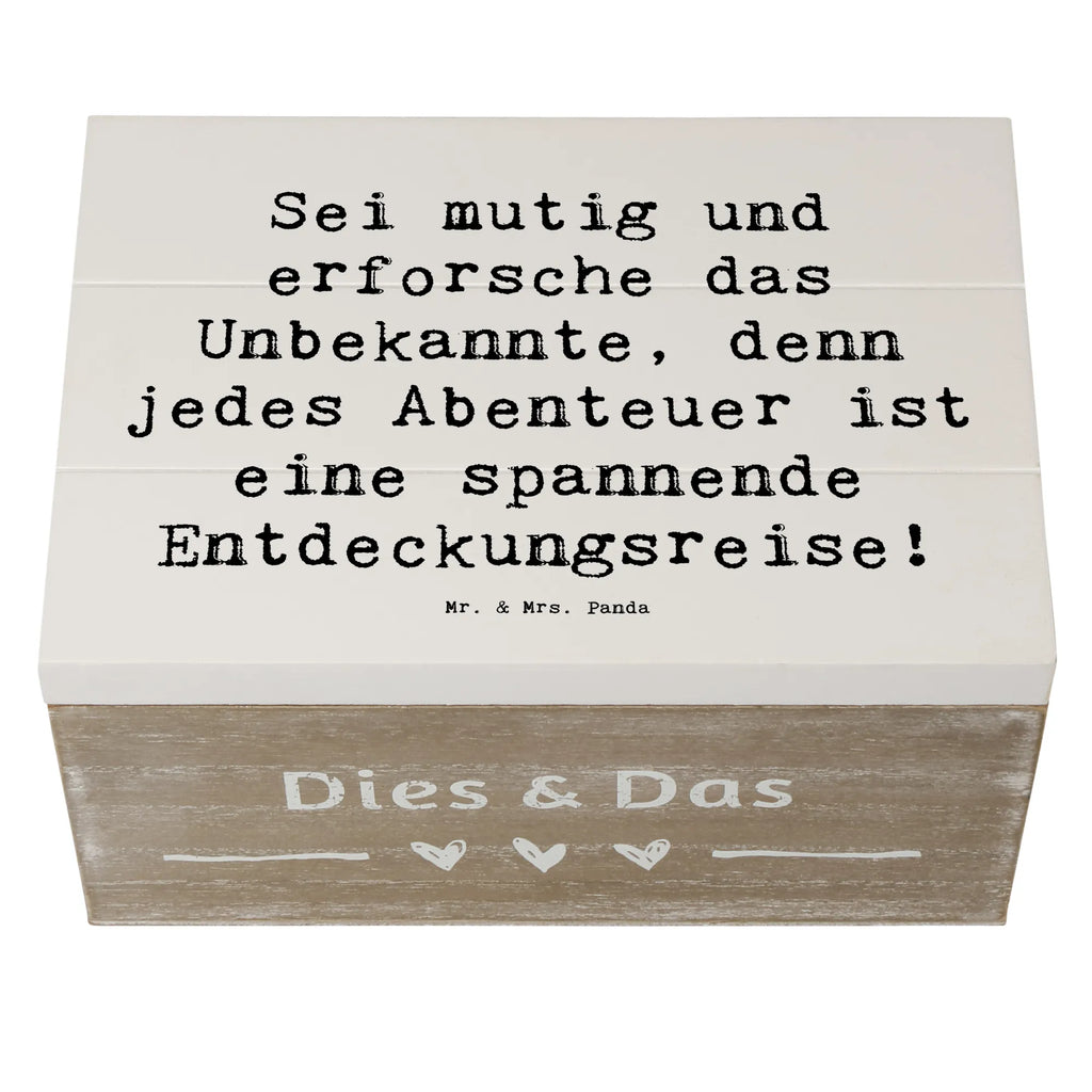 Wooden chest Saying Sei mutig und erforsche das Unbekannte, denn jedes Abenteuer ist eine spannende Entdeckungsreise! Schatulle, Erinnerungskiste, Schatzkiste, Dekokiste, Geschenkdose, Truhe, Aufbewahrungsbox, Holzkiste, Erinnerungsbox, Kiste, Geschenkbox, XXL