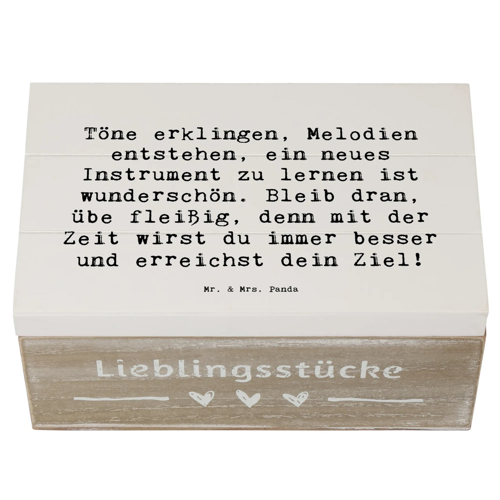 Wooden chest Saying Töne erklingen, Melodien entstehen, ein neues Instrument zu lernen ist wunderschön. Bleib dran, übe fleißig, denn mit der Zeit wirst du immer besser und erreichst dein Ziel! Aufbewahrungsbox, XXL, Kiste, Holzkiste, Truhe, Geschenkdose, Schatzkiste, Schatulle, Geschenkbox, Dekokiste, Erinnerungsbox, Erinnerungskiste