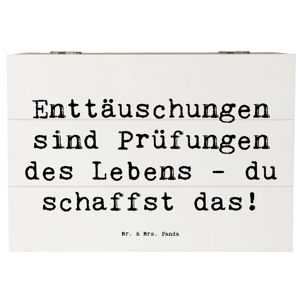 Wooden chest Saying Enttäuschungen sind Prüfungen des Lebens - du schaffst das! Schatzkiste, Geschenkdose, Dekokiste, Aufbewahrungsbox, Schatulle, Erinnerungsbox, Geschenkbox, Holzkiste, Truhe, Kiste, XXL, Erinnerungskiste
