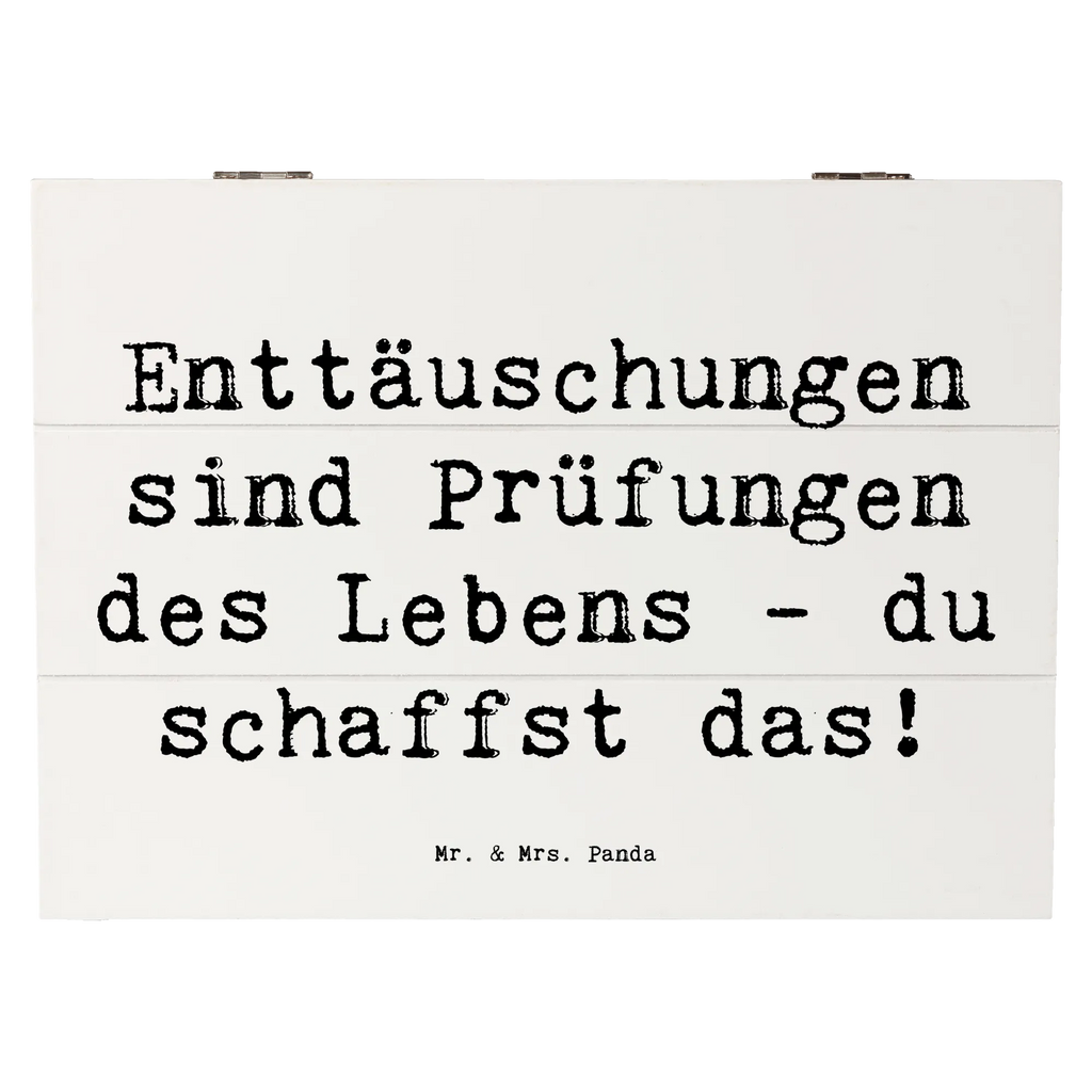 Wooden chest Saying Enttäuschungen sind Prüfungen des Lebens - du schaffst das! Schatzkiste, Geschenkdose, Dekokiste, Aufbewahrungsbox, Schatulle, Erinnerungsbox, Geschenkbox, Holzkiste, Truhe, Kiste, XXL, Erinnerungskiste