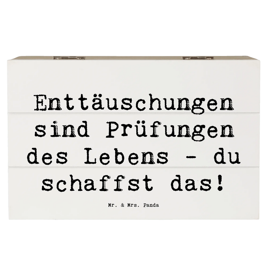 Wooden chest Saying Enttäuschungen sind Prüfungen des Lebens - du schaffst das! Schatzkiste, Geschenkdose, Dekokiste, Aufbewahrungsbox, Schatulle, Erinnerungsbox, Geschenkbox, Holzkiste, Truhe, Kiste, XXL, Erinnerungskiste