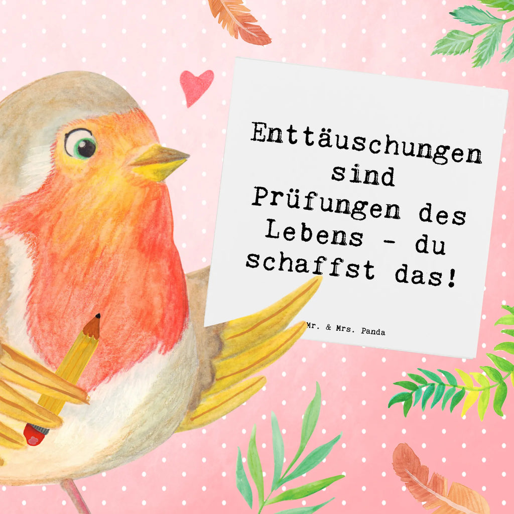 Deluxe Karte Spruch Mit Enttäuschungen umgehen Klappkarte, Glückwunschkarte, Hochzeitskarte, Grußkarte, Karte, Einladungskarte, Hochwertige Grußkarte, Hochwertige Klappkarte, Geburtstagskarte, sprüche, zitate, spruch kollektion, inspiration, motivation, lebensweisheiten, geschenkideen, wanddeko, wohnaccessoires, sprüche sammlung, schöne sprüche, glück, liebe, freude, lächeln, alltag verschönern, nachhaltige geschenke, dekoration, kreativ, einzigartig, shopify, mr and mrs panda
