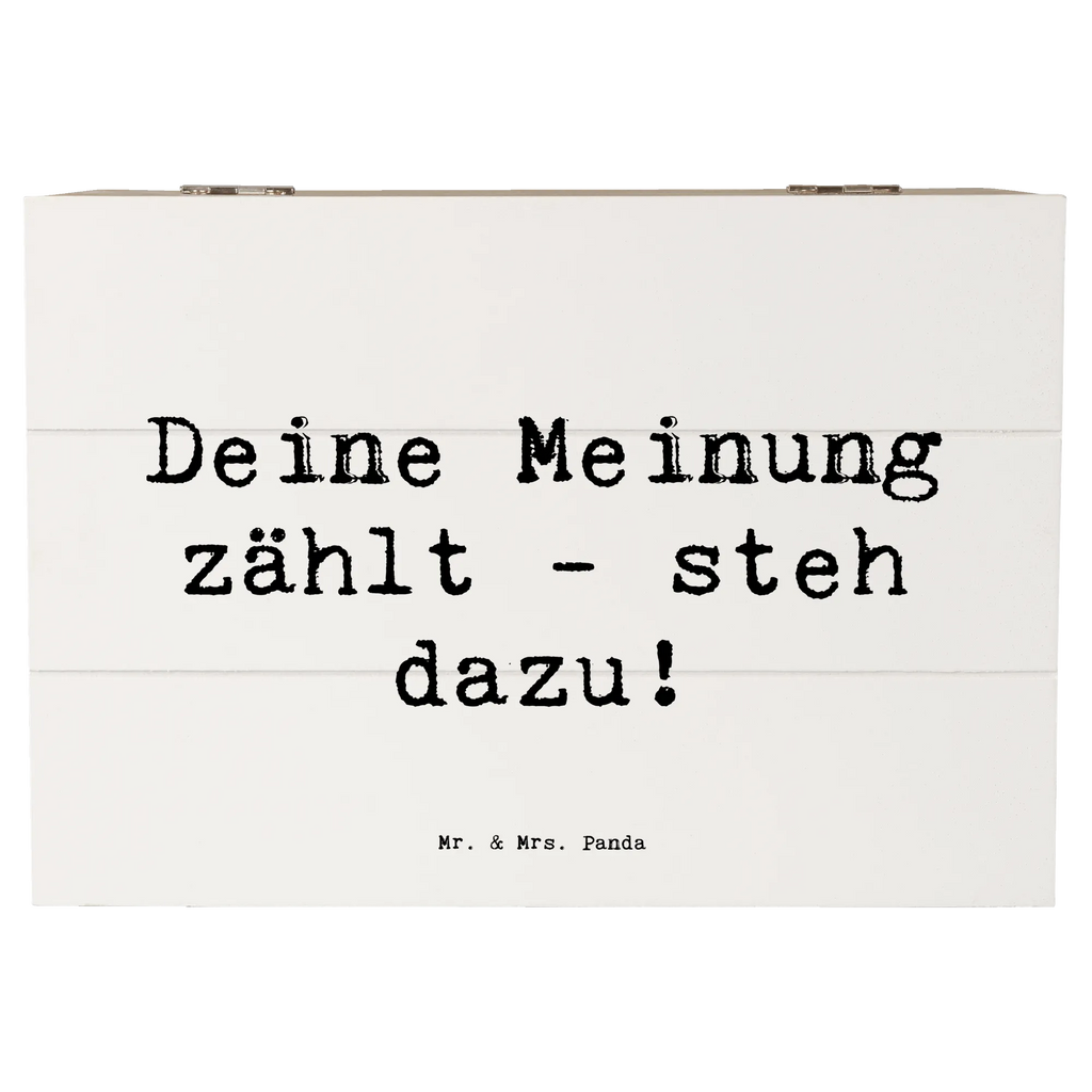 Holzkiste Spruch Mutig zu Meinungen Schatulle, XXL, Geschenkbox, Erinnerungsbox, Erinnerungskiste, Aufbewahrungsbox, Schatzkiste, Kiste, Dekokiste, Geschenkdose, Holzkiste, Truhe