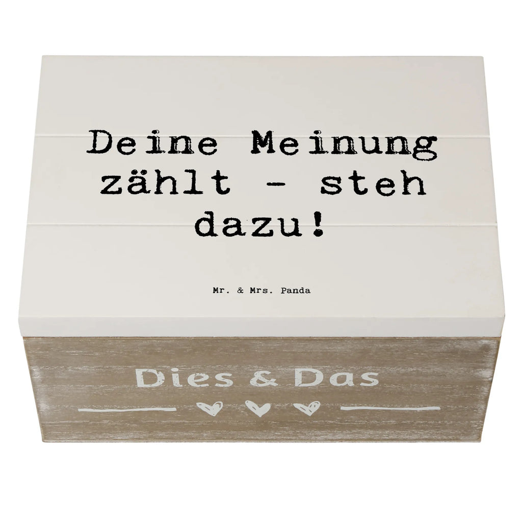 Holzkiste Spruch Mutig zu Meinungen Schatulle, XXL, Geschenkbox, Erinnerungsbox, Erinnerungskiste, Aufbewahrungsbox, Schatzkiste, Kiste, Dekokiste, Geschenkdose, Holzkiste, Truhe