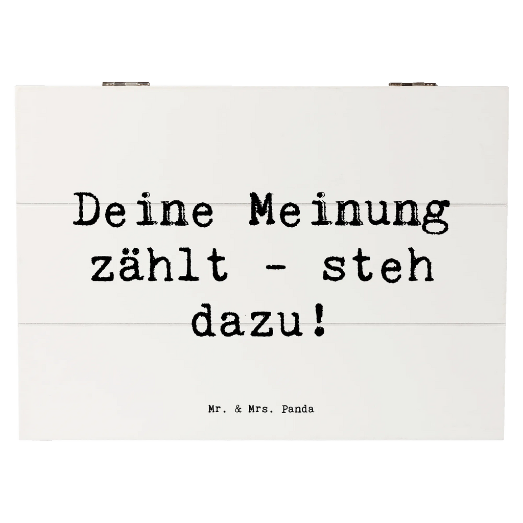 Holzkiste Spruch Mutig zu Meinungen Schatulle, XXL, Geschenkbox, Erinnerungsbox, Erinnerungskiste, Aufbewahrungsbox, Schatzkiste, Kiste, Dekokiste, Geschenkdose, Holzkiste, Truhe