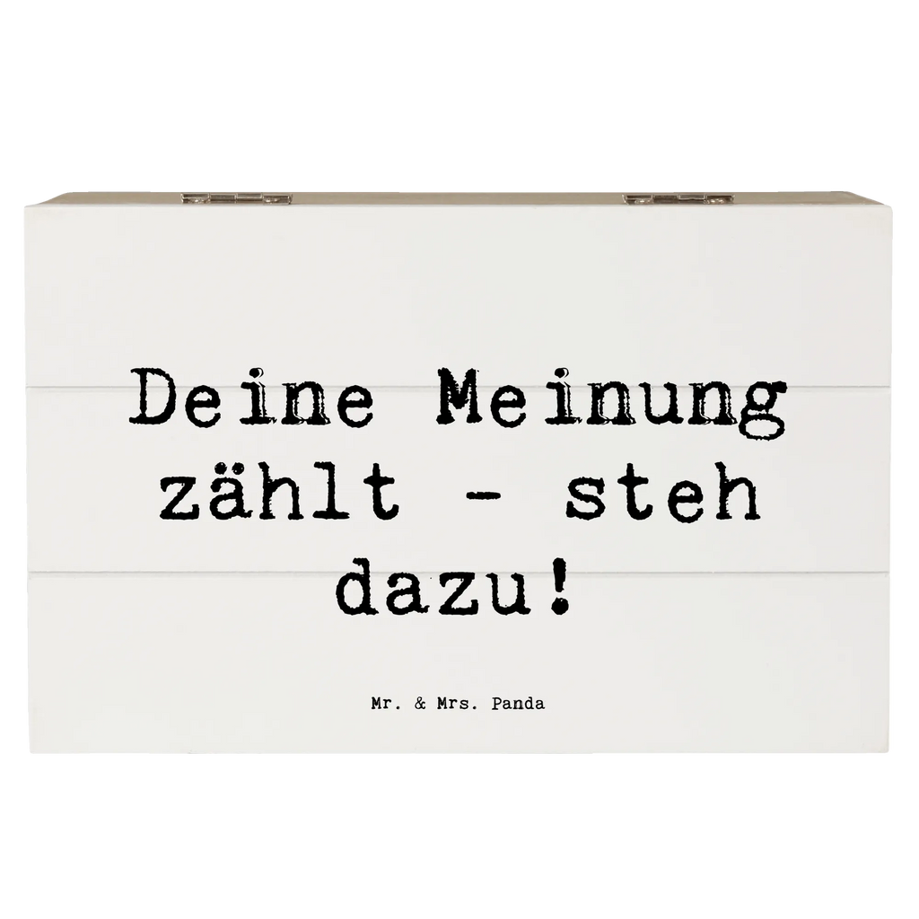Holzkiste Spruch Mutig zu Meinungen Schatulle, XXL, Geschenkbox, Erinnerungsbox, Erinnerungskiste, Aufbewahrungsbox, Schatzkiste, Kiste, Dekokiste, Geschenkdose, Holzkiste, Truhe