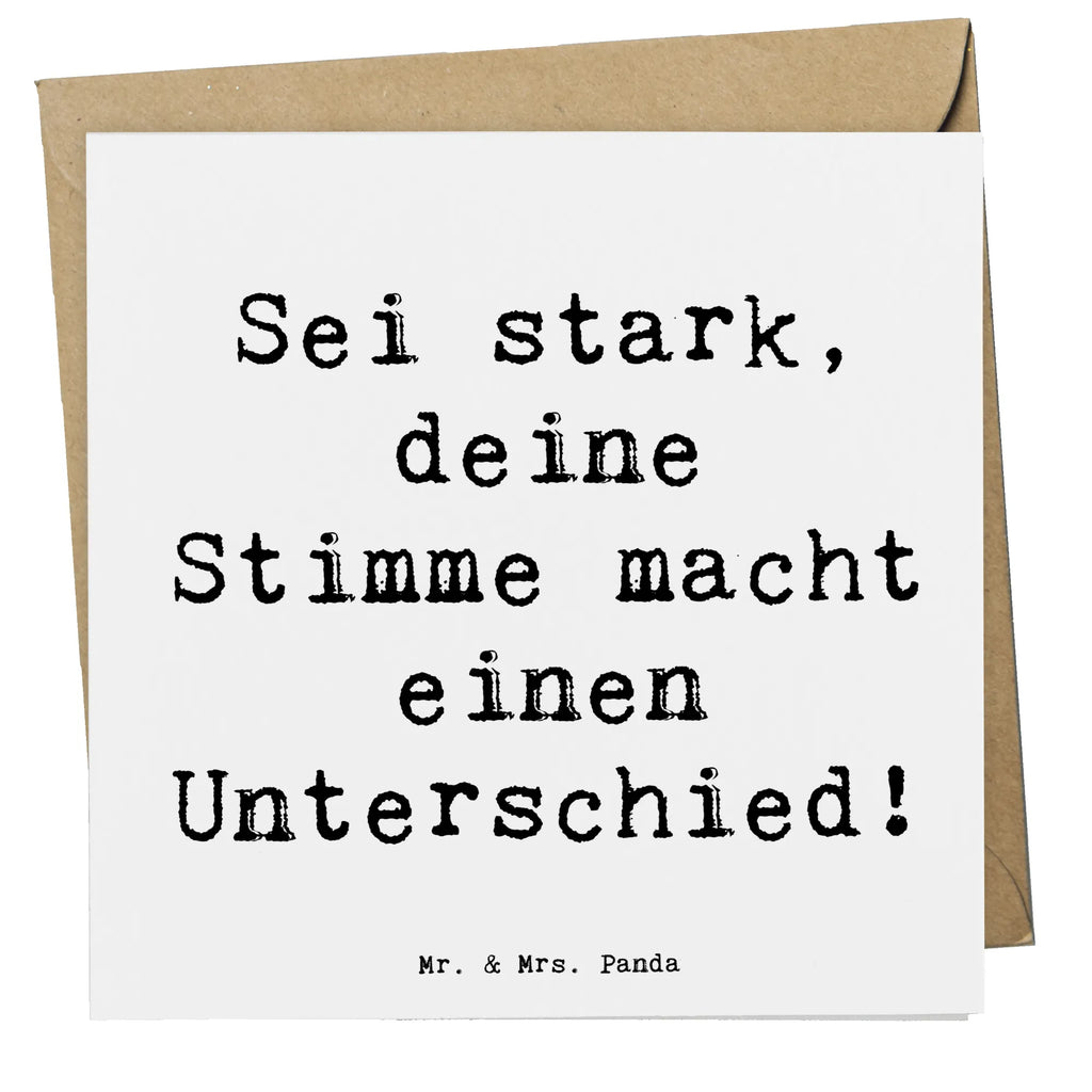 Deluxe Card Saying Sei stark, deine Stimme macht einen Unterschied! Grußkarte, Karte, Glückwunschkarte, Hochwertige Grußkarte, Hochzeitskarte, Hochwertige Klappkarte, Einladungskarte, Geburtstagskarte, Klappkarte