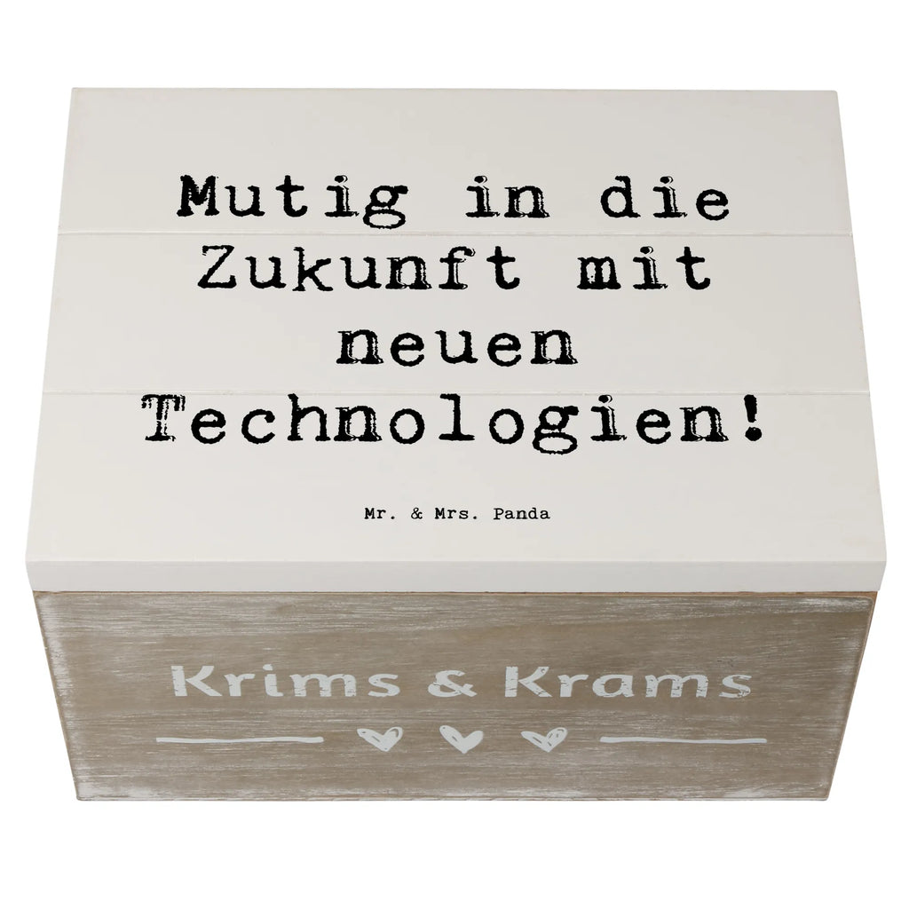Holzkiste Spruch Neuen Technologien begegnen Dekokiste, Truhe, Erinnerungsbox, Schatzkiste, Aufbewahrungsbox, Kiste, Schatulle, XXL, Erinnerungskiste, Holzkiste, Geschenkbox, Geschenkdose