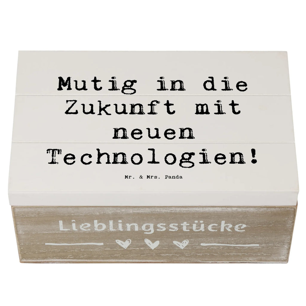 Holzkiste Spruch Neuen Technologien begegnen Dekokiste, Truhe, Erinnerungsbox, Schatzkiste, Aufbewahrungsbox, Kiste, Schatulle, XXL, Erinnerungskiste, Holzkiste, Geschenkbox, Geschenkdose