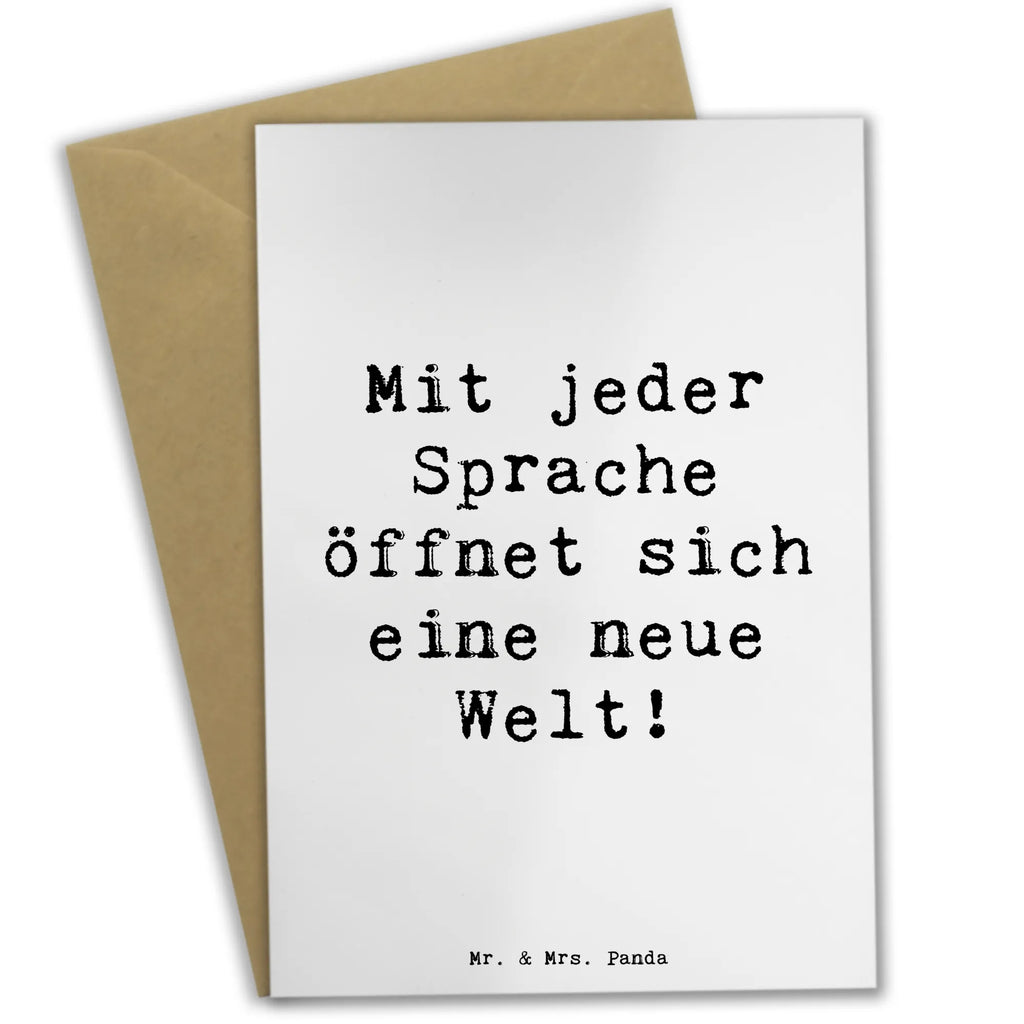 Greetings card Saying Mit jeder Sprache öffnet sich eine neue Welt! Einladungskarte, Geburtstagskarte, Grußkarte, Klappkarte, Karte, Ansichtskarten, Hochzeitskarte, Glückwunschkarte