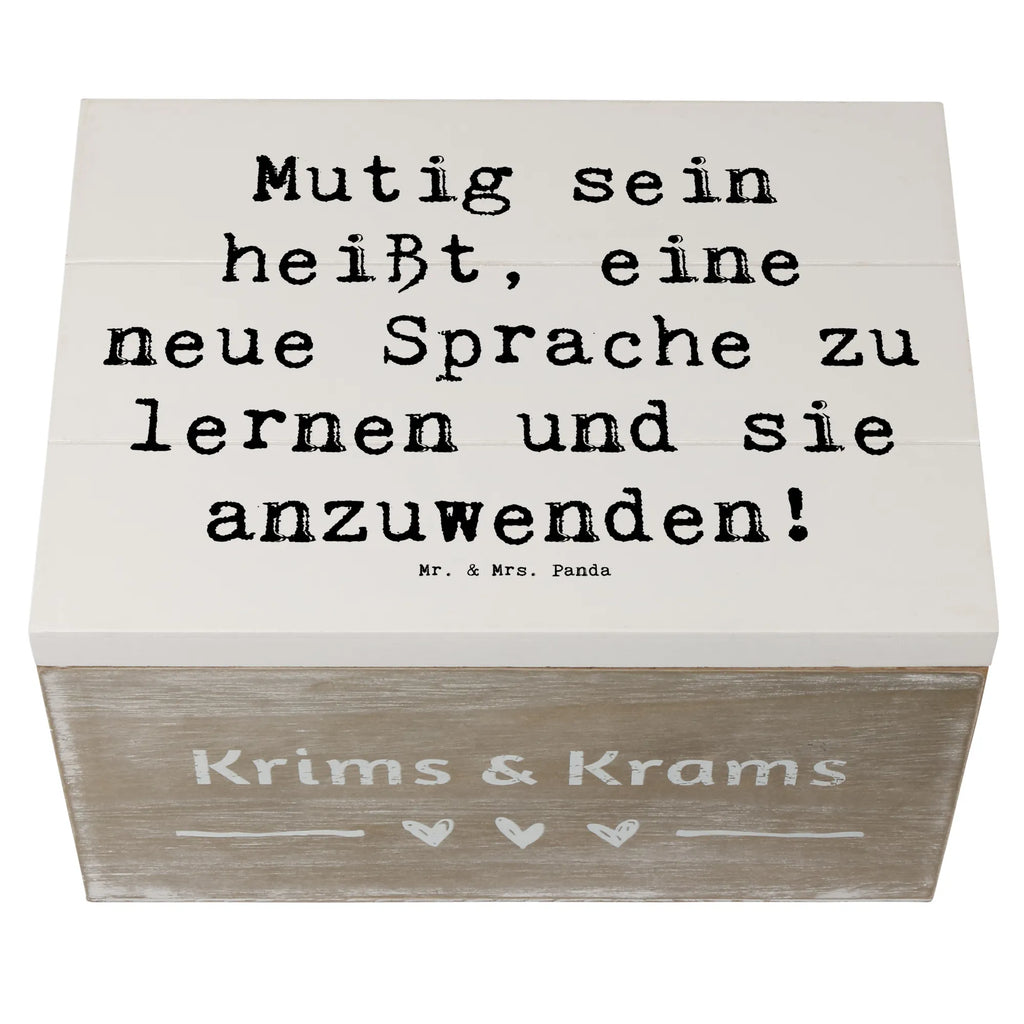 Holzkiste Spruch Sprachen Lernen und Anwenden Schatzkiste, Erinnerungsbox, Dekokiste, Aufbewahrungsbox, Kiste, Erinnerungskiste, Holzkiste, Geschenkdose, Geschenkbox, XXL, Schatulle, Truhe