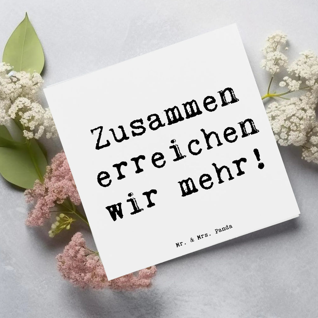 Deluxe Karte Spruch Im Team zusammenarbeiten Glückwunschkarte, Karte, Hochwertige Klappkarte, Klappkarte, Einladungskarte, Geburtstagskarte, Hochzeitskarte, Grußkarte, Hochwertige Grußkarte, sprüche, zitate, spruch kollektion, inspiration, motivation, lebensweisheiten, geschenkideen, wanddeko, wohnaccessoires, sprüche sammlung, schöne sprüche, glück, liebe, freude, lächeln, alltag verschönern, nachhaltige geschenke, dekoration, kreativ, einzigartig, shopify, mr and mrs panda