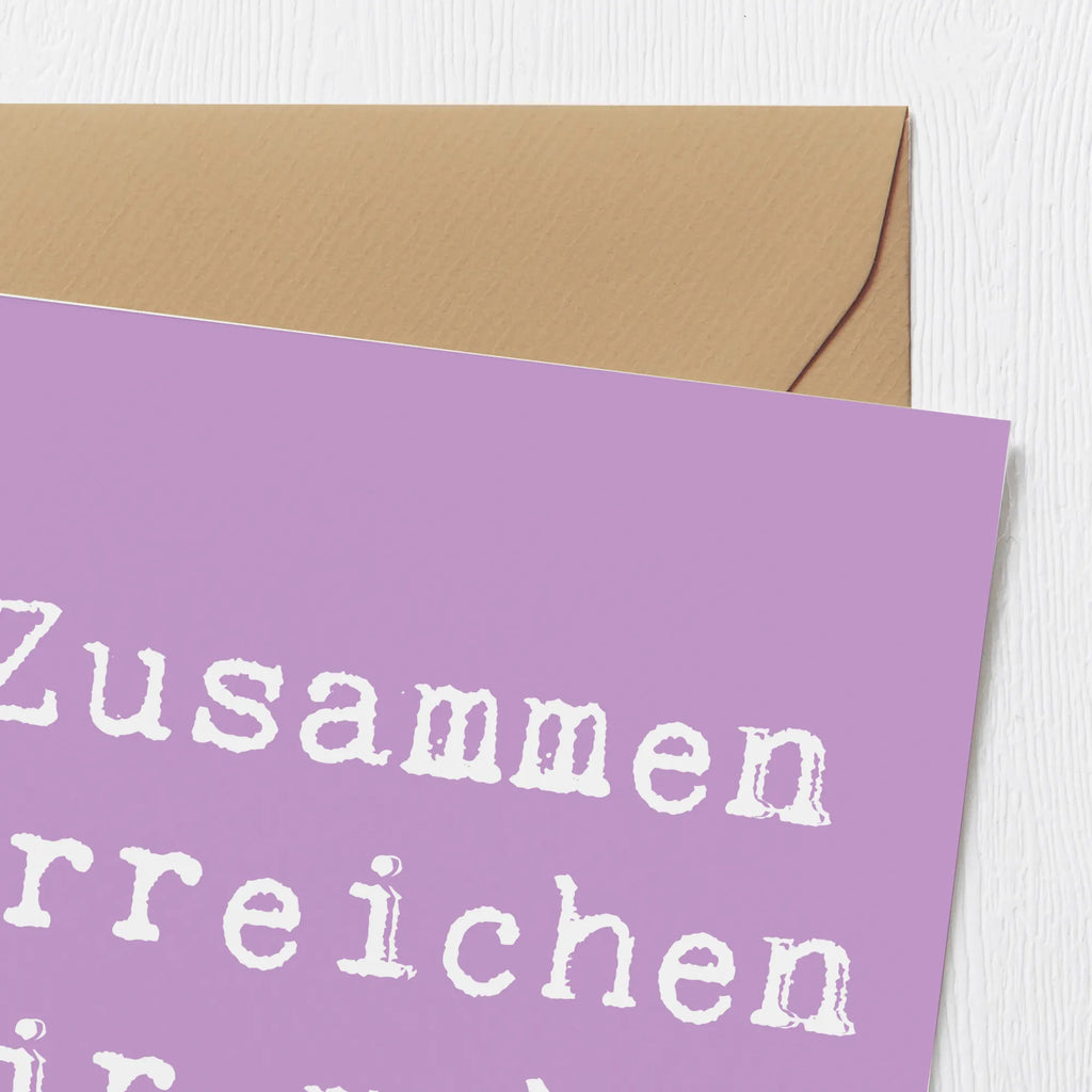 Deluxe Karte Spruch Im Team zusammenarbeiten Glückwunschkarte, Karte, Hochwertige Klappkarte, Klappkarte, Einladungskarte, Geburtstagskarte, Hochzeitskarte, Grußkarte, Hochwertige Grußkarte, sprüche, zitate, spruch kollektion, inspiration, motivation, lebensweisheiten, geschenkideen, wanddeko, wohnaccessoires, sprüche sammlung, schöne sprüche, glück, liebe, freude, lächeln, alltag verschönern, nachhaltige geschenke, dekoration, kreativ, einzigartig, shopify, mr and mrs panda