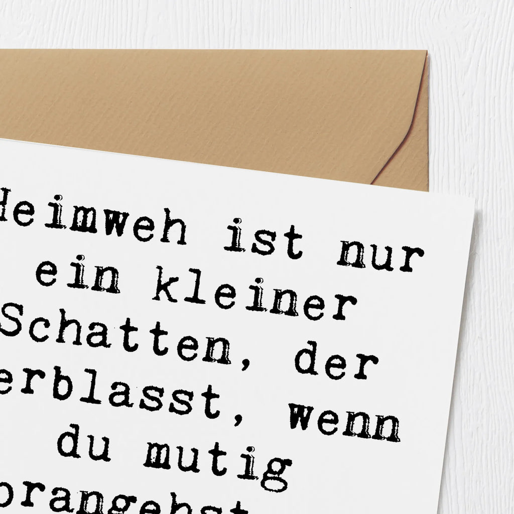 Deluxe Card Saying Heimweh ist nur ein kleiner Schatten, der verblasst, wenn du mutig vorangehst und neue Abenteuer erlebst! Hochzeitskarte, Hochwertige Grußkarte, Grußkarte, Geburtstagskarte, Karte, Klappkarte, Einladungskarte, Glückwunschkarte, Hochwertige Klappkarte