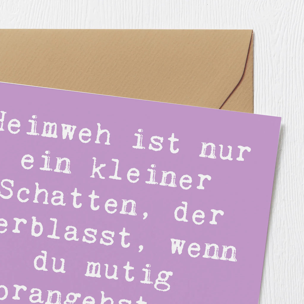 Deluxe Card Saying Heimweh ist nur ein kleiner Schatten, der verblasst, wenn du mutig vorangehst und neue Abenteuer erlebst! Hochzeitskarte, Hochwertige Grußkarte, Grußkarte, Geburtstagskarte, Karte, Klappkarte, Einladungskarte, Glückwunschkarte, Hochwertige Klappkarte