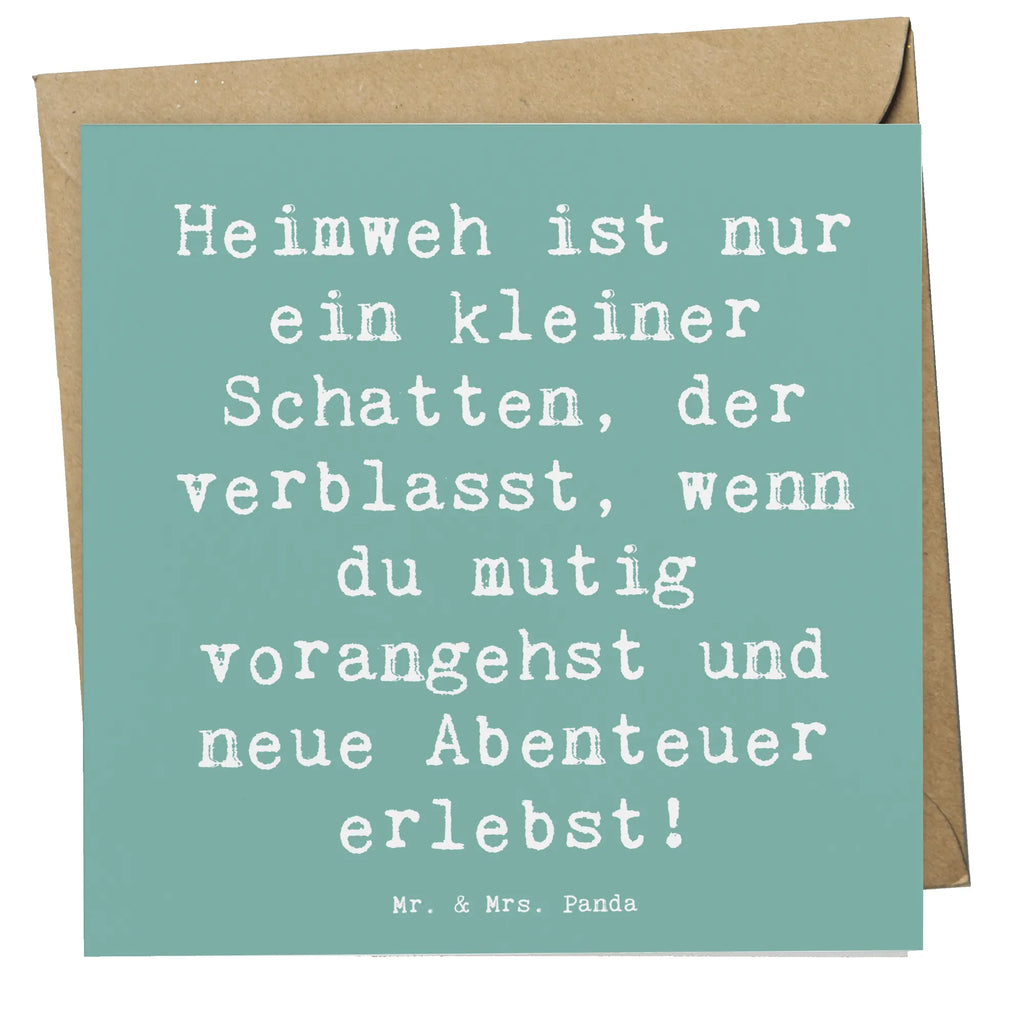 Deluxe Card Saying Heimweh ist nur ein kleiner Schatten, der verblasst, wenn du mutig vorangehst und neue Abenteuer erlebst! Hochzeitskarte, Hochwertige Grußkarte, Grußkarte, Geburtstagskarte, Karte, Klappkarte, Einladungskarte, Glückwunschkarte, Hochwertige Klappkarte