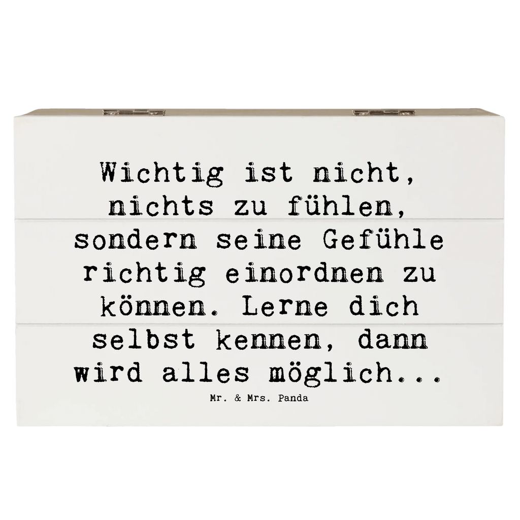 Wooden chest Saying Wichtig ist nicht, nichts zu fühlen, sondern seine Gefühle richtig einordnen zu können. Lerne dich selbst kennen, dann wird alles möglich... Dekokiste, Geschenkdose, Erinnerungskiste, Schatulle, Erinnerungsbox, Truhe, XXL, Aufbewahrungsbox, Kiste, Geschenkbox, Schatzkiste, Holzkiste