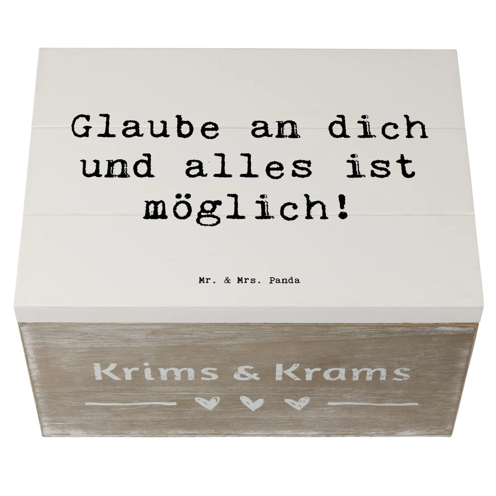 Holzkiste Spruch Vertrauen in eigene Fähigkeiten haben Truhe, Erinnerungsbox, Geschenkbox, Geschenkdose, Aufbewahrungsbox, Schatulle, Kiste, Dekokiste, Erinnerungskiste, XXL, Schatzkiste, Holzkiste