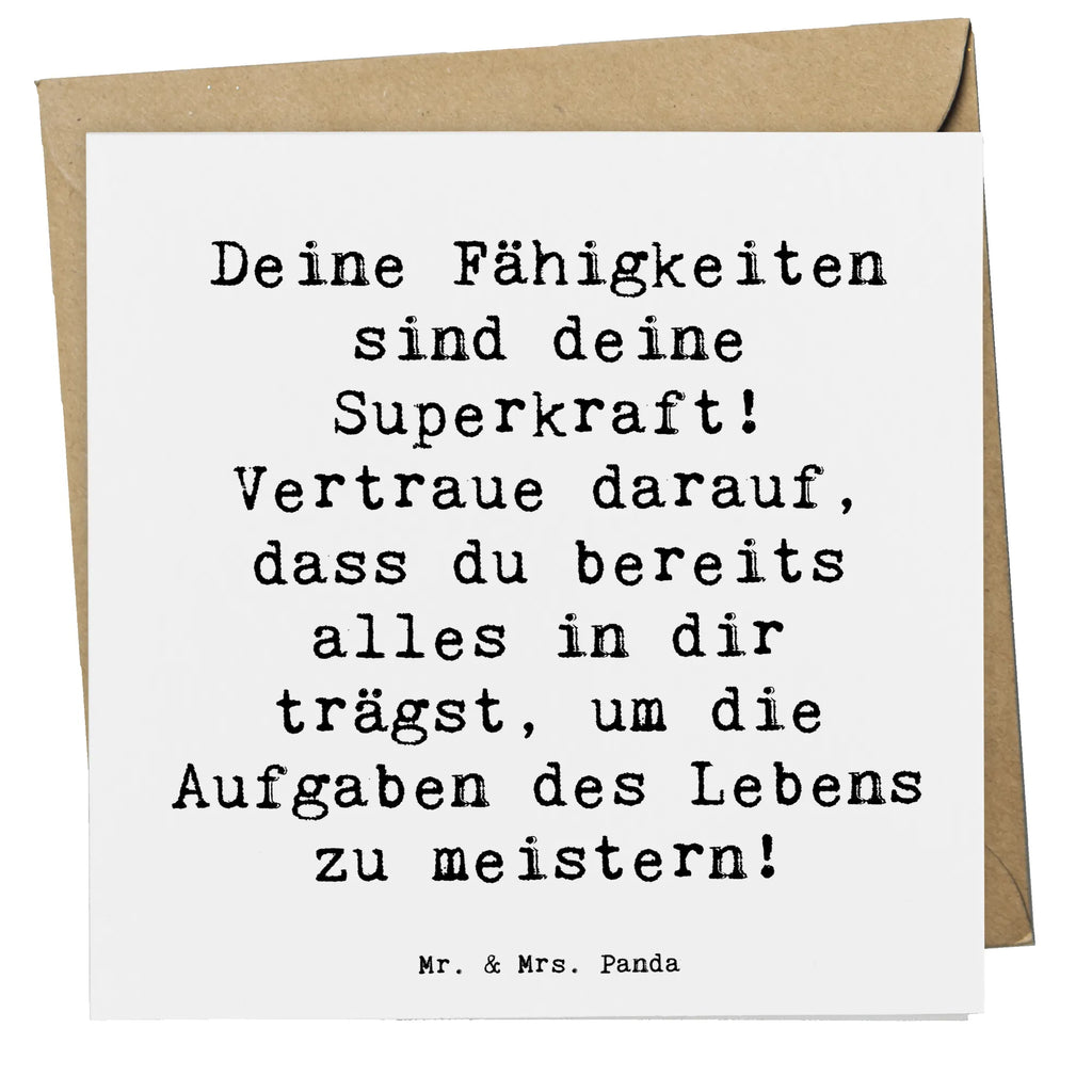Deluxe Card Saying Deine Fähigkeiten sind deine Superkraft! Vertraue darauf, dass du bereits alles in dir trägst, um die Aufgaben des Lebens zu meistern! Geburtstagskarte, Grußkarte, Karte, Klappkarte, Einladungskarte, Hochwertige Klappkarte, Hochwertige Grußkarte, Glückwunschkarte, Hochzeitskarte