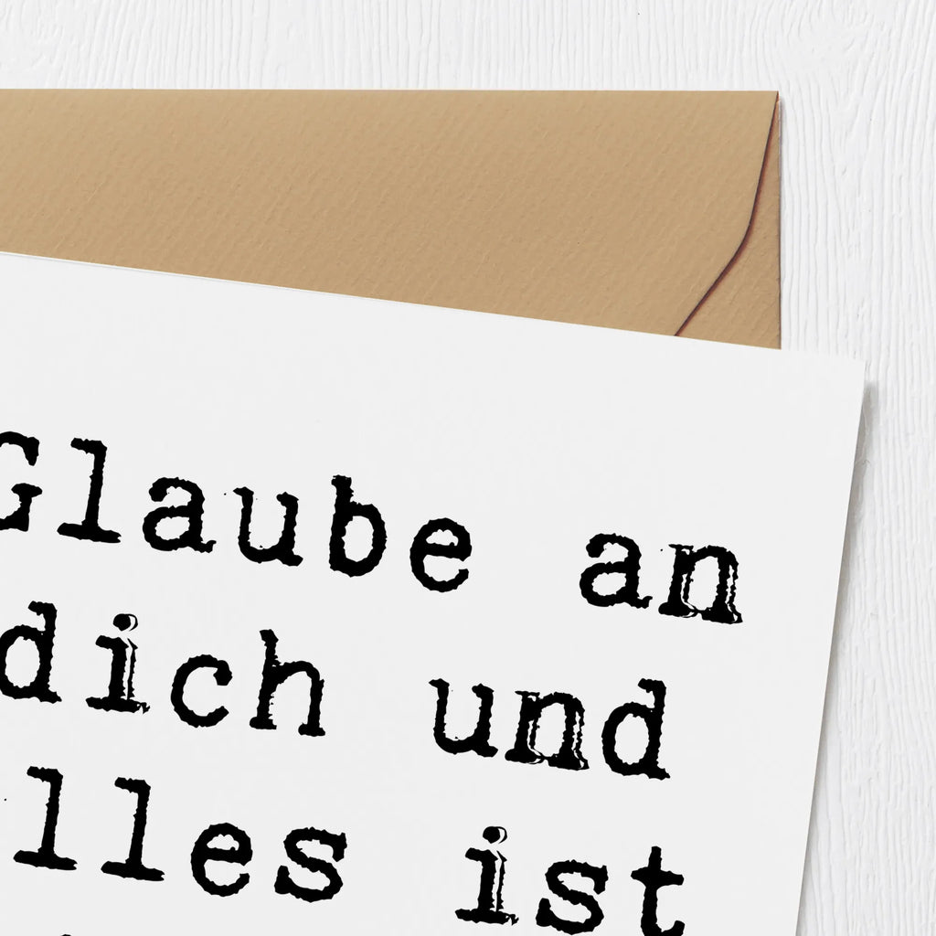 Deluxe Karte Spruch Vertrauen in eigene Fähigkeiten haben Hochwertige Grußkarte, Glückwunschkarte, Karte, Hochwertige Klappkarte, Hochzeitskarte, Geburtstagskarte, Klappkarte, Grußkarte, Einladungskarte