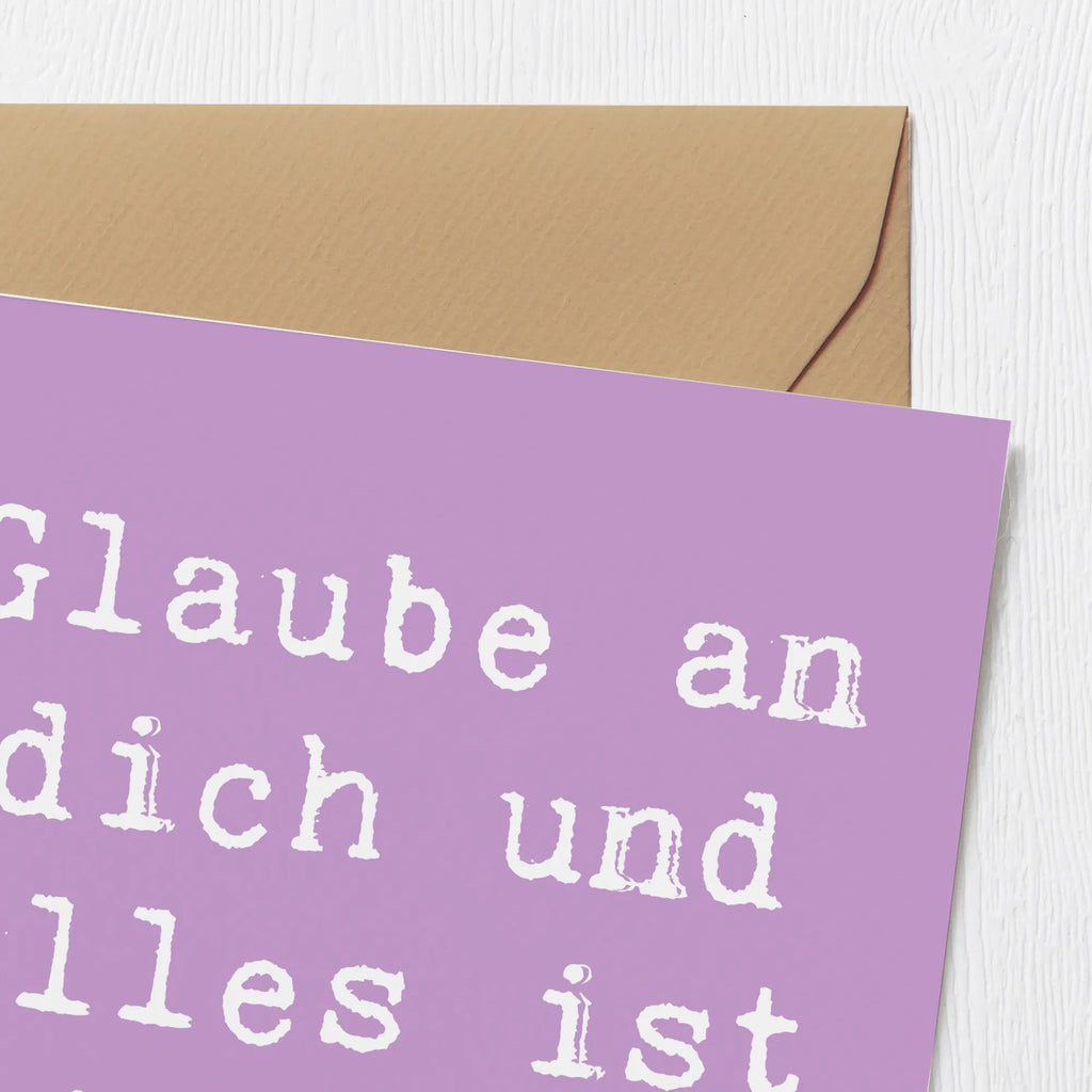 Deluxe Karte Spruch Vertrauen in eigene Fähigkeiten haben Hochwertige Grußkarte, Glückwunschkarte, Karte, Hochwertige Klappkarte, Hochzeitskarte, Geburtstagskarte, Klappkarte, Grußkarte, Einladungskarte