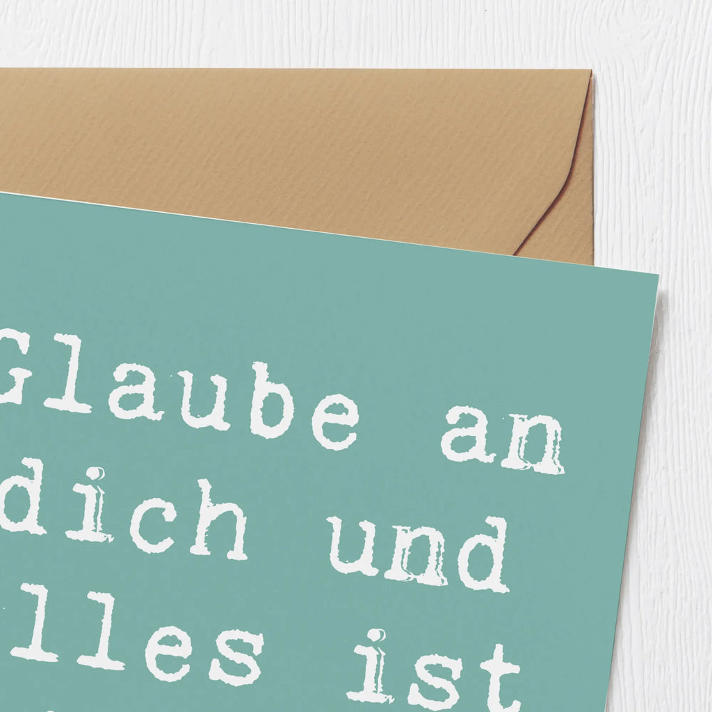 Deluxe Karte Spruch Vertrauen in eigene Fähigkeiten haben Hochwertige Grußkarte, Glückwunschkarte, Karte, Hochwertige Klappkarte, Hochzeitskarte, Geburtstagskarte, Klappkarte, Grußkarte, Einladungskarte