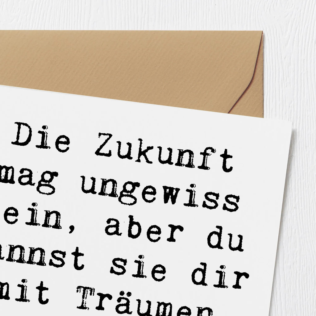 Deluxe Karte Spruch Zukunftsplanung Ungewissheit annehmen Klappkarte, Glückwunschkarte, Karte, Hochwertige Grußkarte, Einladungskarte, Hochzeitskarte, Hochwertige Klappkarte, Grußkarte, Geburtstagskarte