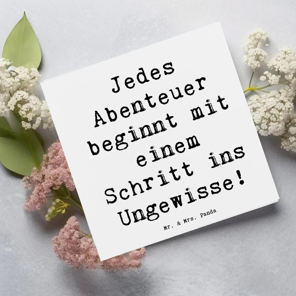 Deluxe Card Saying Jedes Abenteuer beginnt mit einem Schritt ins Ungewisse! Geburtstagskarte, Karte, Hochwertige Klappkarte, Hochwertige Grußkarte, Hochzeitskarte, Klappkarte, Glückwunschkarte, Einladungskarte, Grußkarte
