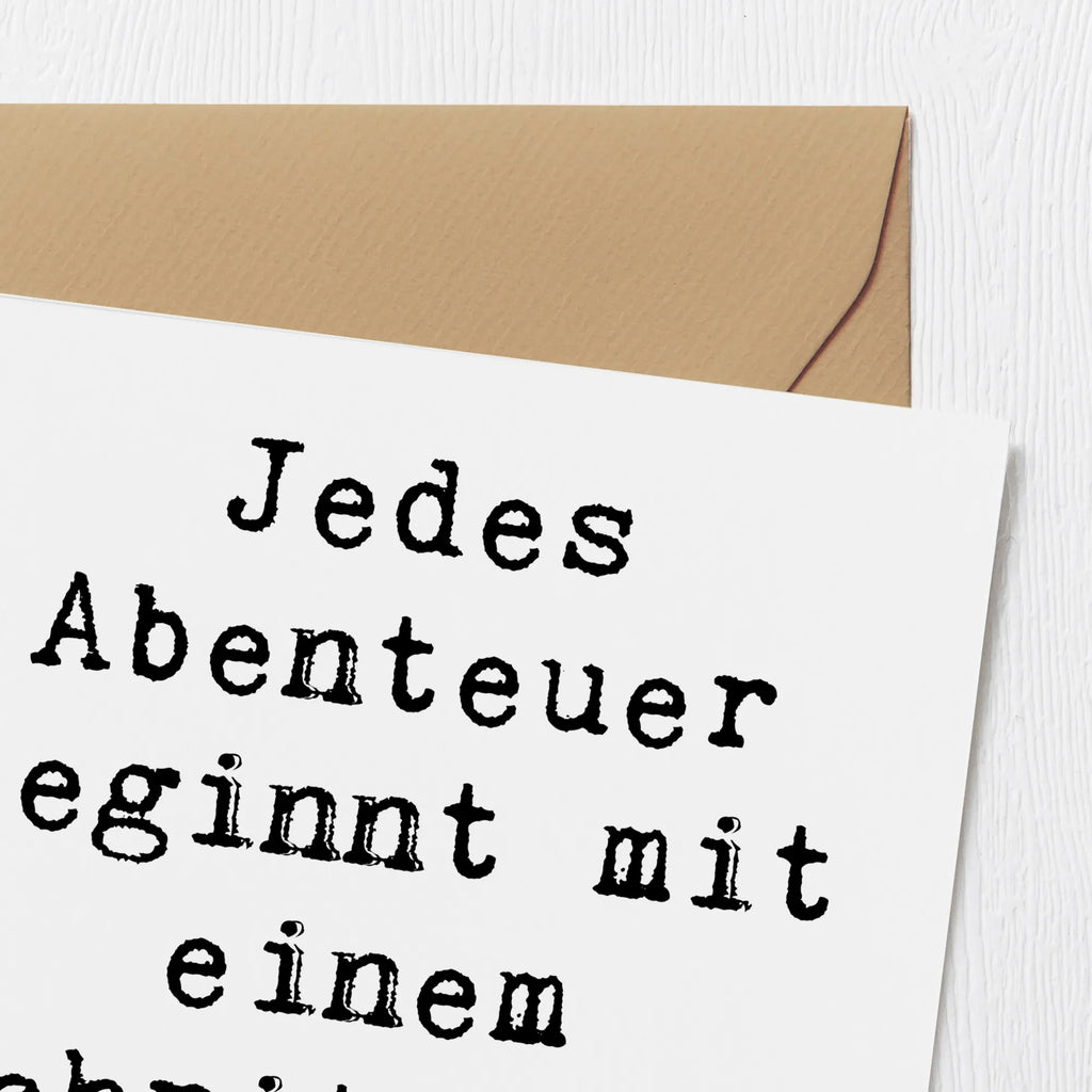 Deluxe Card Saying Jedes Abenteuer beginnt mit einem Schritt ins Ungewisse! Geburtstagskarte, Karte, Hochwertige Klappkarte, Hochwertige Grußkarte, Hochzeitskarte, Klappkarte, Glückwunschkarte, Einladungskarte, Grußkarte