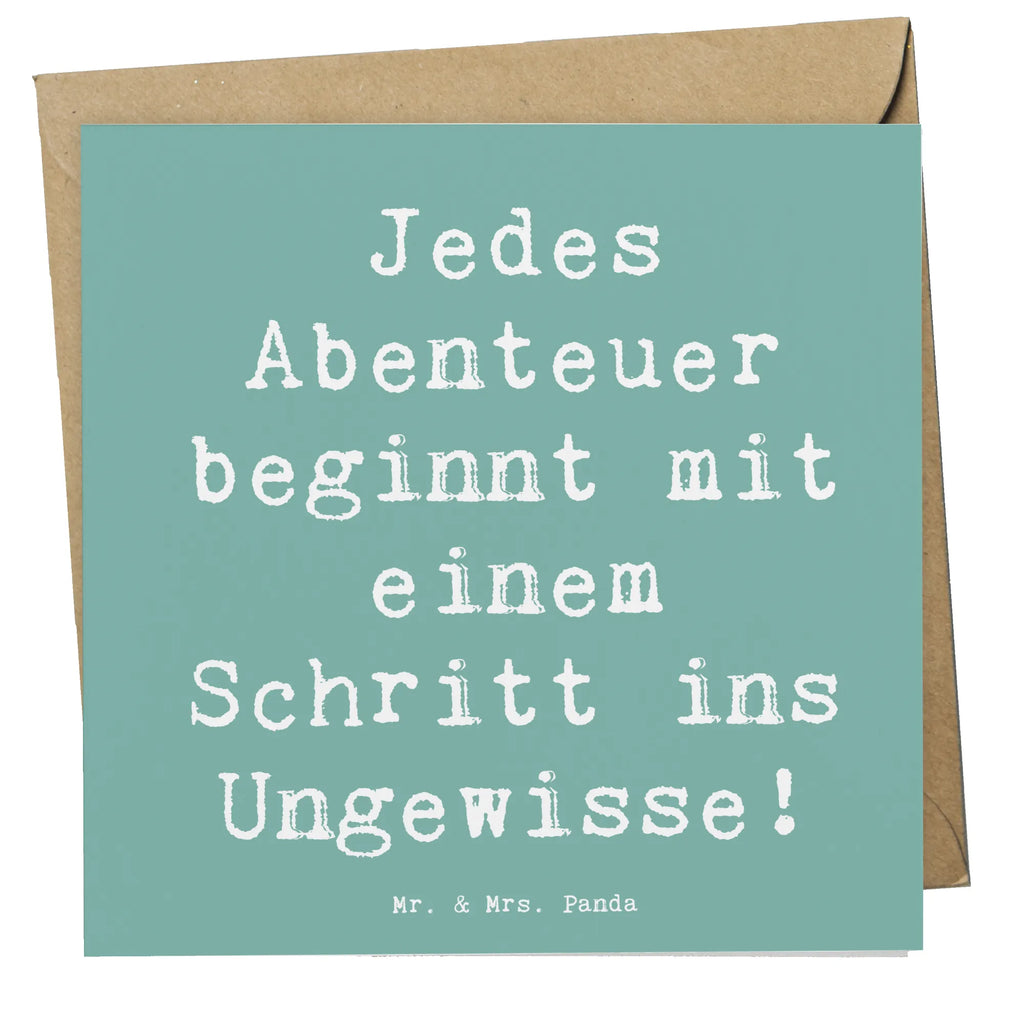 Deluxe Card Saying Jedes Abenteuer beginnt mit einem Schritt ins Ungewisse! Geburtstagskarte, Karte, Hochwertige Klappkarte, Hochwertige Grußkarte, Hochzeitskarte, Klappkarte, Glückwunschkarte, Einladungskarte, Grußkarte