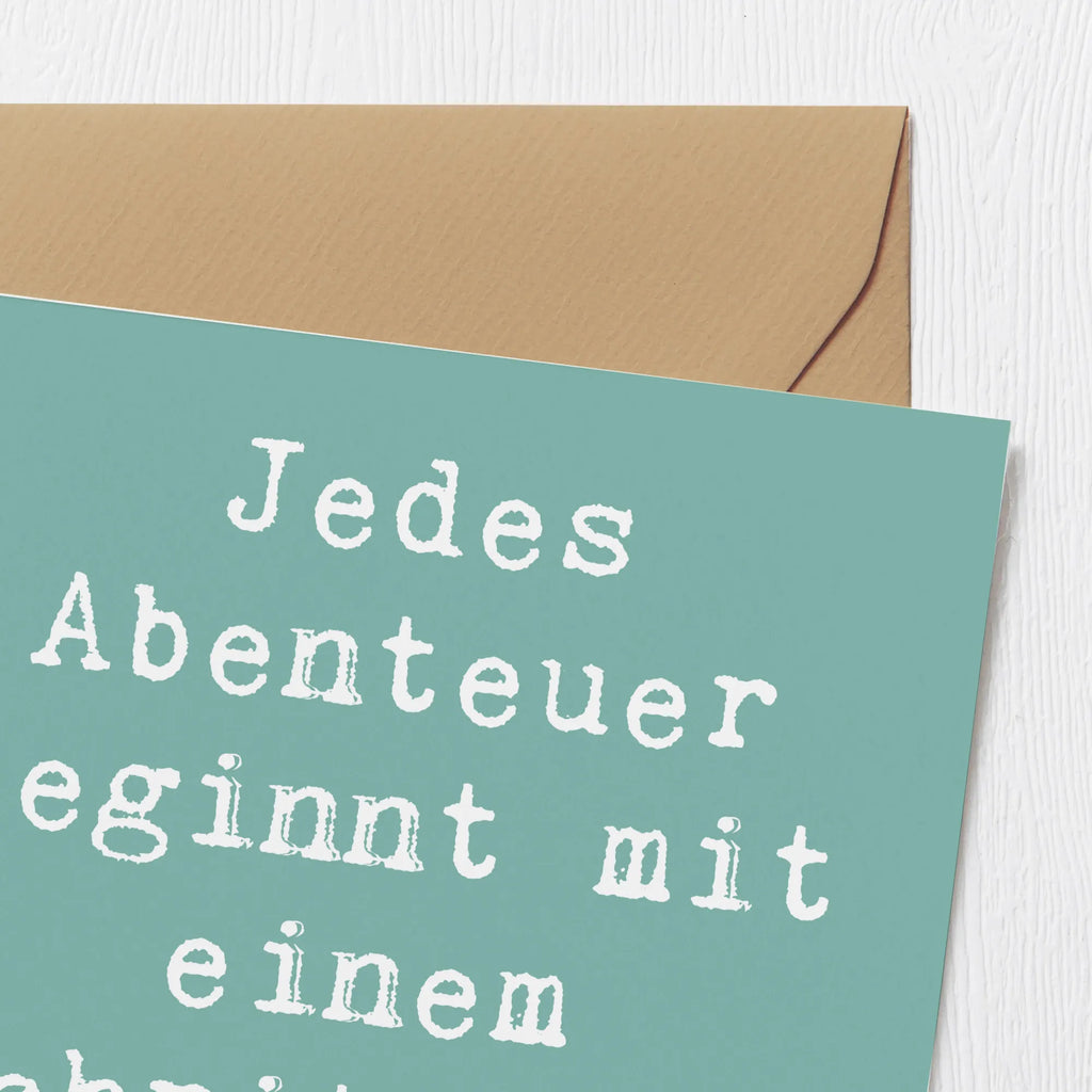 Deluxe Card Saying Jedes Abenteuer beginnt mit einem Schritt ins Ungewisse! Geburtstagskarte, Karte, Hochwertige Klappkarte, Hochwertige Grußkarte, Hochzeitskarte, Klappkarte, Glückwunschkarte, Einladungskarte, Grußkarte