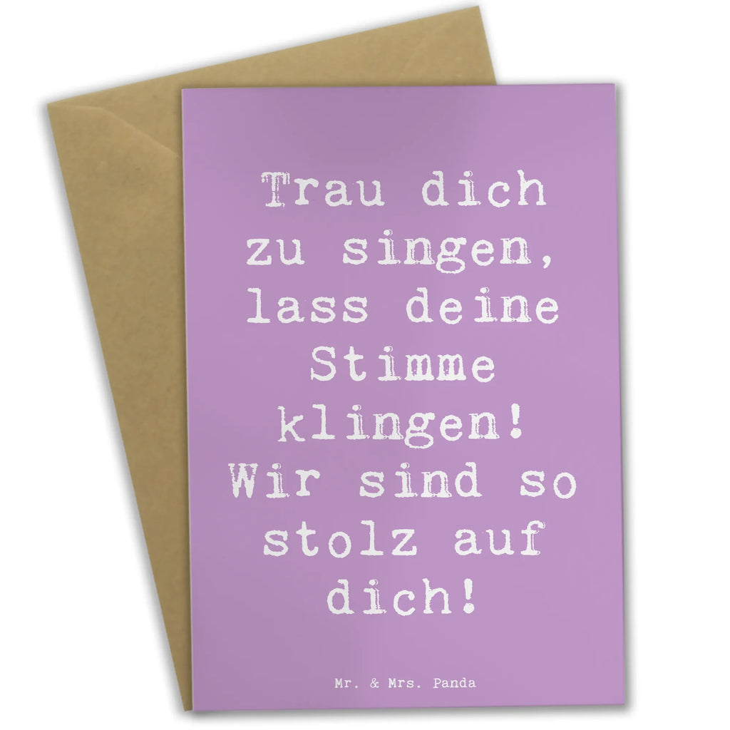 Greetings card Saying Trau dich zu singen, lass deine Stimme klingen! Wir sind so stolz auf dich! Geburtstagskarte, Grußkarte, Karte, Einladungskarte, Hochzeitskarte, Glückwunschkarte, Ansichtskarten, Klappkarte