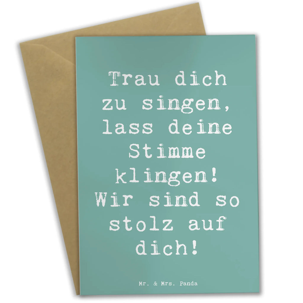 Greetings card Saying Trau dich zu singen, lass deine Stimme klingen! Wir sind so stolz auf dich! Geburtstagskarte, Grußkarte, Karte, Einladungskarte, Hochzeitskarte, Glückwunschkarte, Ansichtskarten, Klappkarte