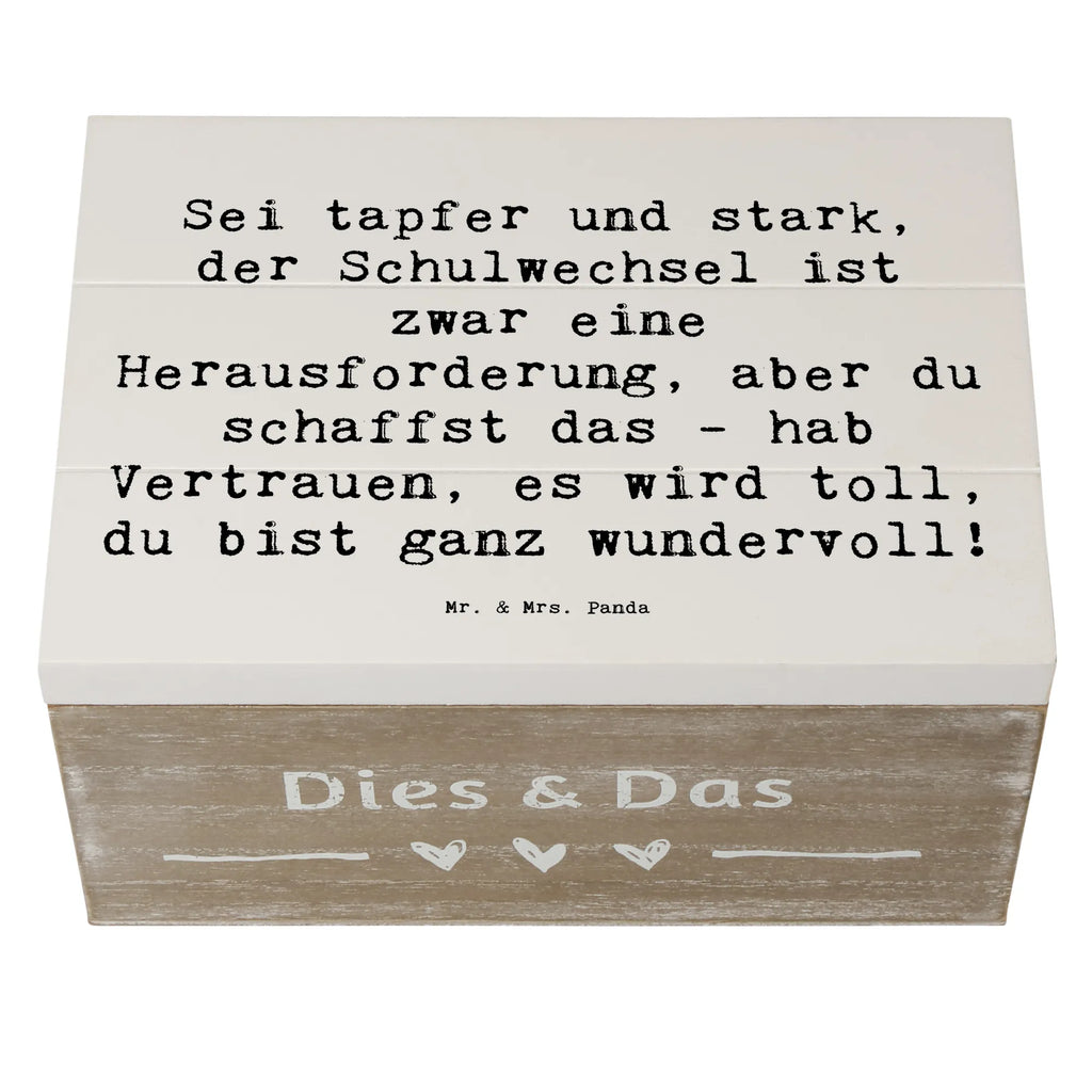 Wooden chest Saying Sei tapfer und stark, der Schulwechsel ist zwar eine Herausforderung, aber du schaffst das - hab Vertrauen, es wird toll, du bist ganz wundervoll! Schatulle, Geschenkbox, Erinnerungsbox, XXL, Kiste, Erinnerungskiste, Truhe, Schatzkiste, Geschenkdose, Aufbewahrungsbox, Holzkiste, Dekokiste