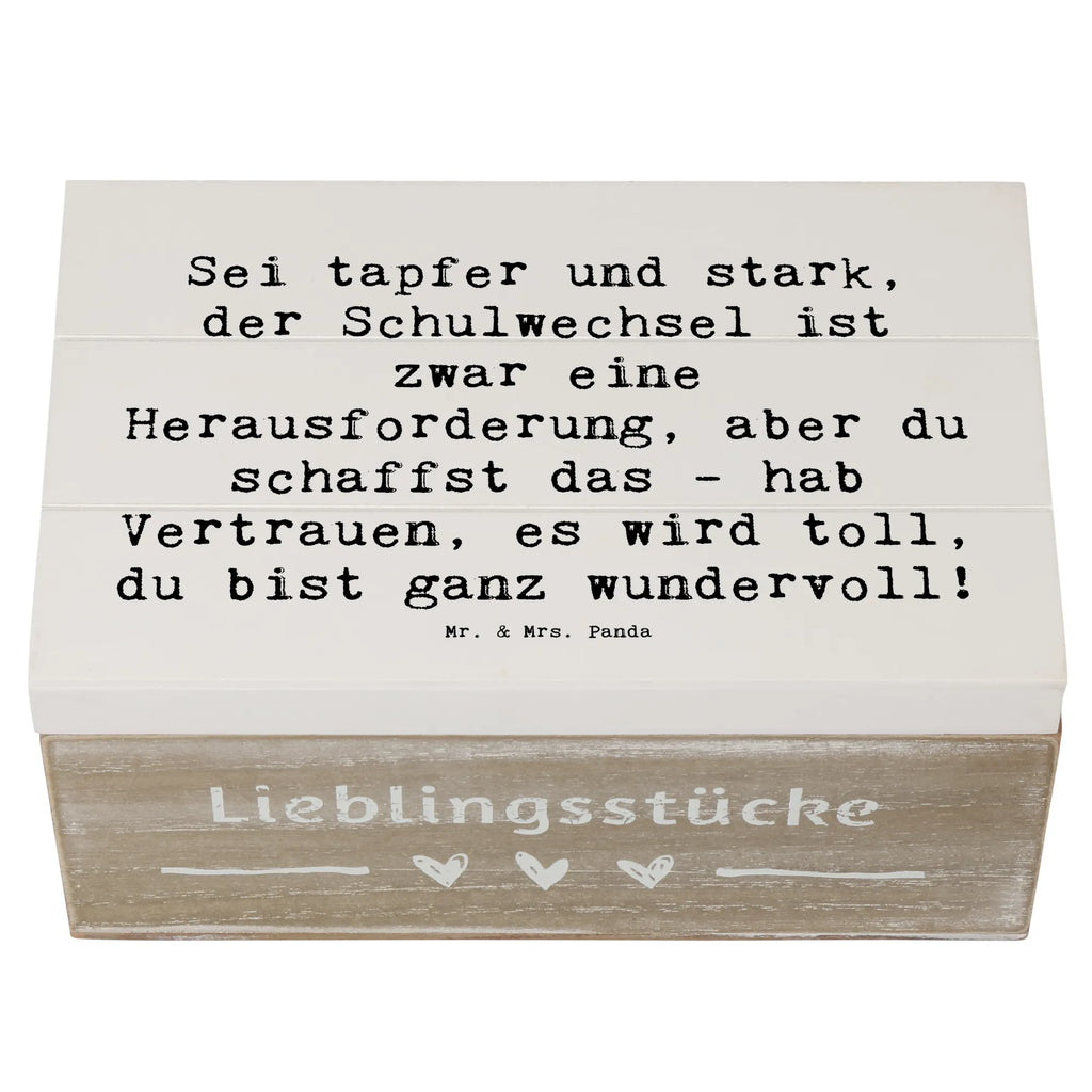 Wooden chest Saying Sei tapfer und stark, der Schulwechsel ist zwar eine Herausforderung, aber du schaffst das - hab Vertrauen, es wird toll, du bist ganz wundervoll! Schatulle, Geschenkbox, Erinnerungsbox, XXL, Kiste, Erinnerungskiste, Truhe, Schatzkiste, Geschenkdose, Aufbewahrungsbox, Holzkiste, Dekokiste