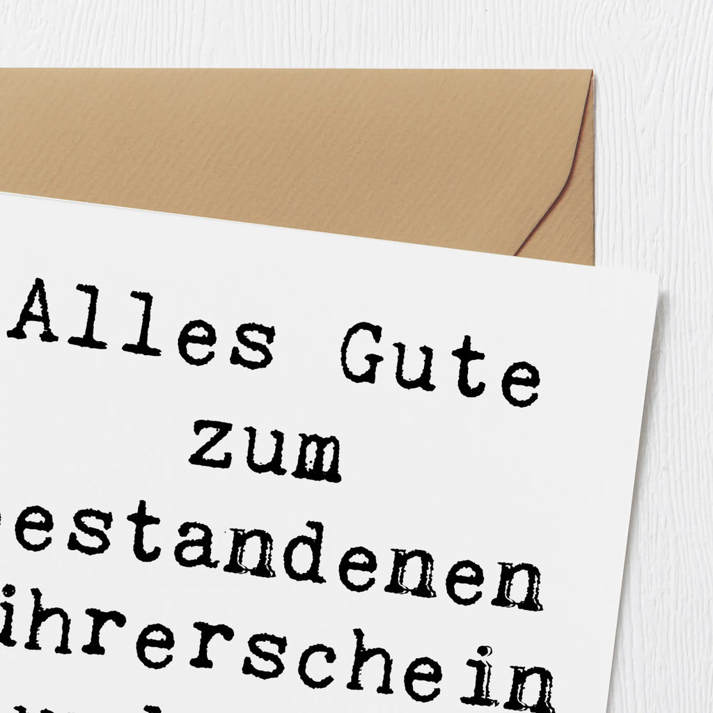 Deluxe Karte Spruch Erste Erfahrungen im Straßenverkehr Einladungskarte, Geburtstagskarte, Hochwertige Klappkarte, Glückwunschkarte, Hochwertige Grußkarte, Grußkarte, Karte, Klappkarte, Hochzeitskarte, sprüche, zitate, spruch kollektion, inspiration, motivation, lebensweisheiten, geschenkideen, wanddeko, wohnaccessoires, sprüche sammlung, schöne sprüche, glück, liebe, freude, lächeln, alltag verschönern, nachhaltige geschenke, dekoration, kreativ, einzigartig, shopify, mr and mrs panda