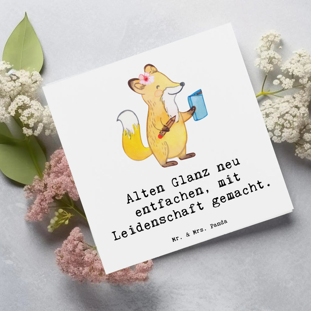 Deluxe Card Alten Glanz neu entfachen, mit Leidenschaft gemacht. Klappkarte, Grußkarte, Karte, Hochwertige Klappkarte, Glückwunschkarte, Geburtstagskarte, Einladungskarte, Hochzeitskarte, Hochwertige Grußkarte, Beruf, Ausbildung, Jubiläum, Abschied, Rente, Kollege, Kollegin, Geschenk, Schenken, Arbeitskollege, Mitarbeiter, Firma, Danke, Dankeschön