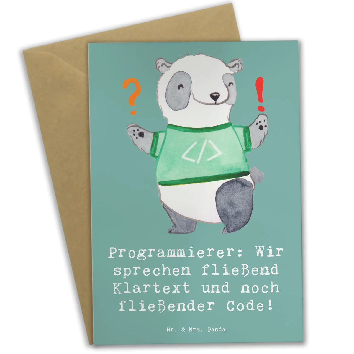 Greetings card Programmierer: Wir sprechen fließend Klartext und noch fließender Code! anniversary, passing exam, farewell gift, best, gift idea, gift, sayings, profession, job start, promotion, retirement