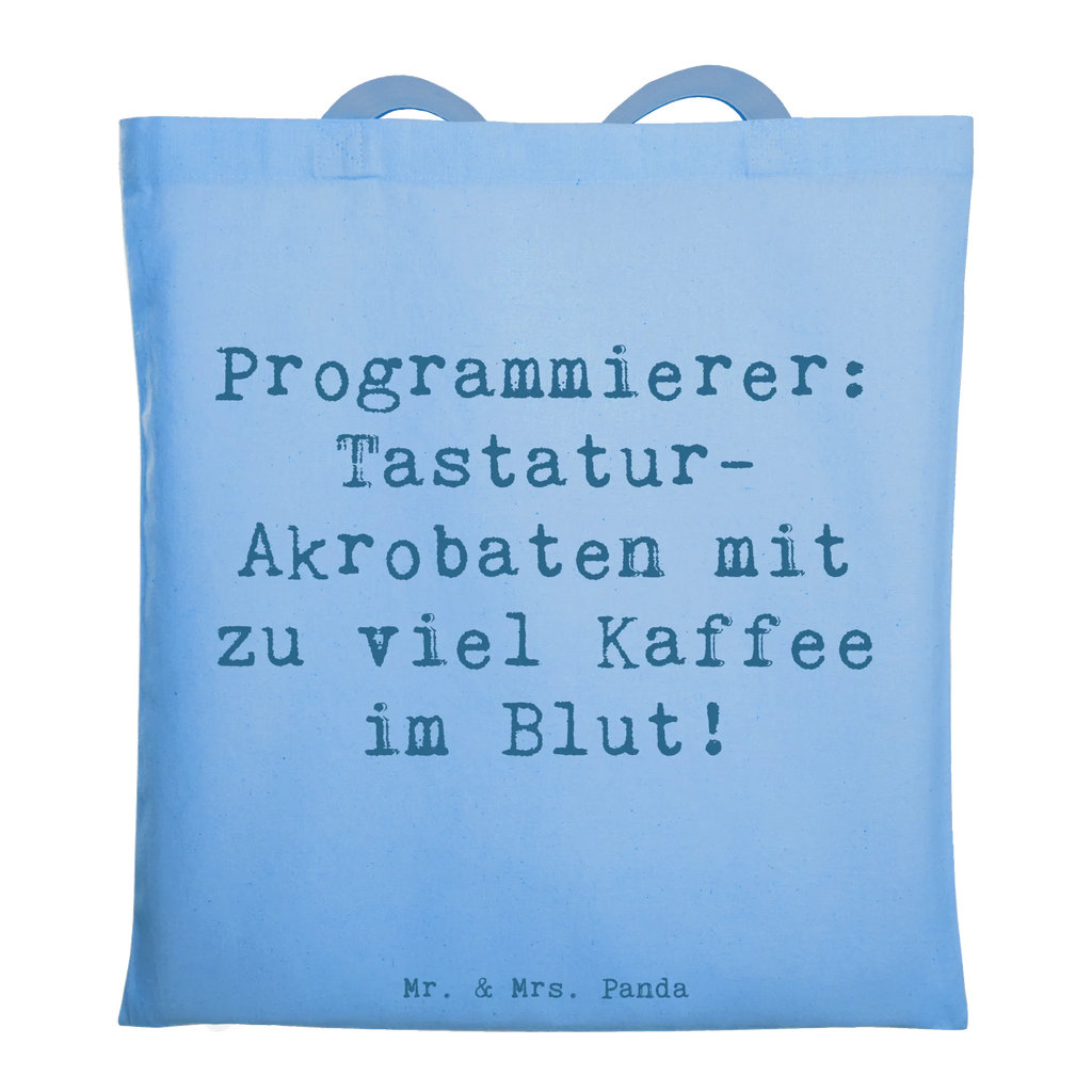 Tote bag Saying Programmierer: Tastatur-Akrobaten mit zu viel Kaffee im Blut! Beuteltasche, Beutel, Einkaufstasche, Jutebeutel, Stoffbeutel, Tasche, Shopper, Umhängetasche, Strandtasche, Schultertasche, Stofftasche, Tragetasche, Badetasche, Jutetasche, Einkaufstüte, Laptoptasche, Beruf, Ausbildung, Jubiläum, Abschied, Rente, Kollege, Kollegin, Geschenk, Schenken, Arbeitskollege, Mitarbeiter, Firma, Danke, Dankeschön