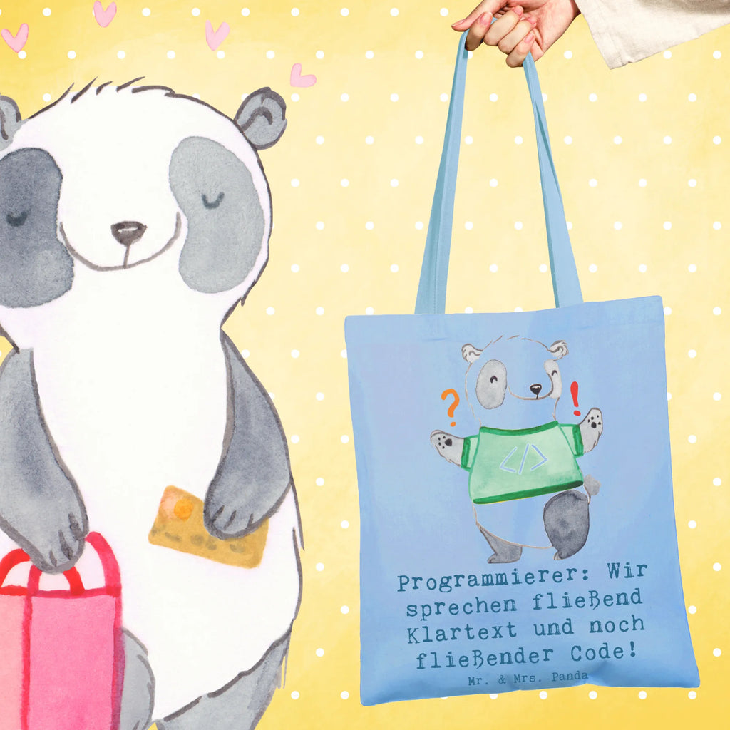 Tote bag Programmierer: Wir sprechen fließend Klartext und noch fließender Code! Badetasche, Einkaufstasche, Stofftasche, Strandtasche, Umhängetasche, Beuteltasche, Stoffbeutel, Jutetasche, Schultertasche, Laptoptasche, Einkaufstüte, Tasche, Beutel, Shopper, Tragetasche, Jutebeutel, Beruf, Ausbildung, Jubiläum, Abschied, Rente, Kollege, Kollegin, Geschenk, Schenken, Arbeitskollege, Mitarbeiter, Firma, Danke, Dankeschön