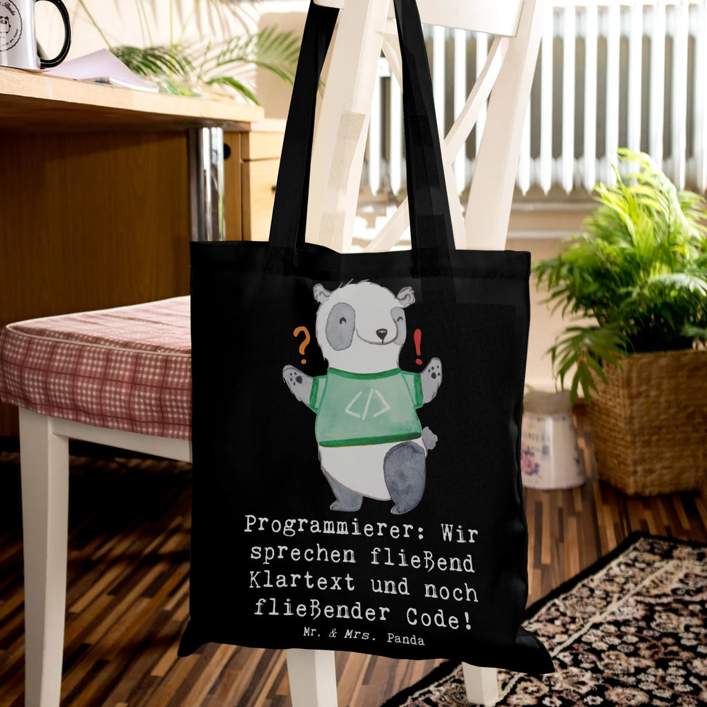 Tote bag Programmierer: Wir sprechen fließend Klartext und noch fließender Code! Badetasche, Einkaufstasche, Stofftasche, Strandtasche, Umhängetasche, Beuteltasche, Stoffbeutel, Jutetasche, Schultertasche, Laptoptasche, Einkaufstüte, Tasche, Beutel, Shopper, Tragetasche, Jutebeutel, Beruf, Ausbildung, Jubiläum, Abschied, Rente, Kollege, Kollegin, Geschenk, Schenken, Arbeitskollege, Mitarbeiter, Firma, Danke, Dankeschön