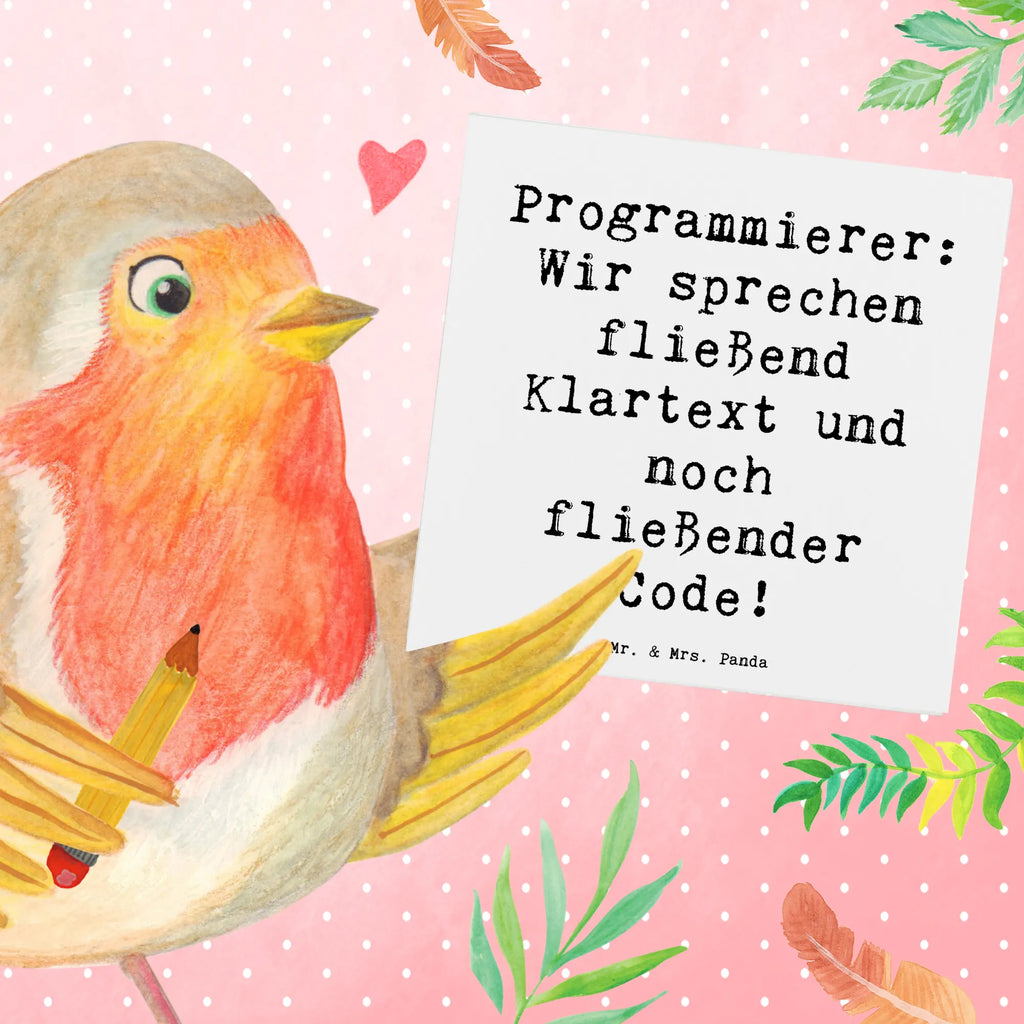 Deluxe Card Saying Programmierer: Wir sprechen fließend Klartext und noch fließender Code! Klappkarte, Hochzeitskarte, Grußkarte, Hochwertige Grußkarte, Hochwertige Klappkarte, Geburtstagskarte, Karte, Einladungskarte, Glückwunschkarte, Beruf, Ausbildung, Jubiläum, Abschied, Rente, Kollege, Kollegin, Geschenk, Schenken, Arbeitskollege, Mitarbeiter, Firma, Danke, Dankeschön