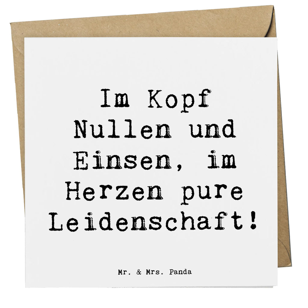 Deluxe Card Saying Im Kopf Nullen und Einsen, im Herzen pure Leidenschaft! Grußkarte, Geburtstagskarte, Hochzeitskarte, Klappkarte, Hochwertige Grußkarte, Karte, Glückwunschkarte, Einladungskarte, Hochwertige Klappkarte, Beruf, Ausbildung, Jubiläum, Abschied, Rente, Kollege, Kollegin, Geschenk, Schenken, Arbeitskollege, Mitarbeiter, Firma, Danke, Dankeschön