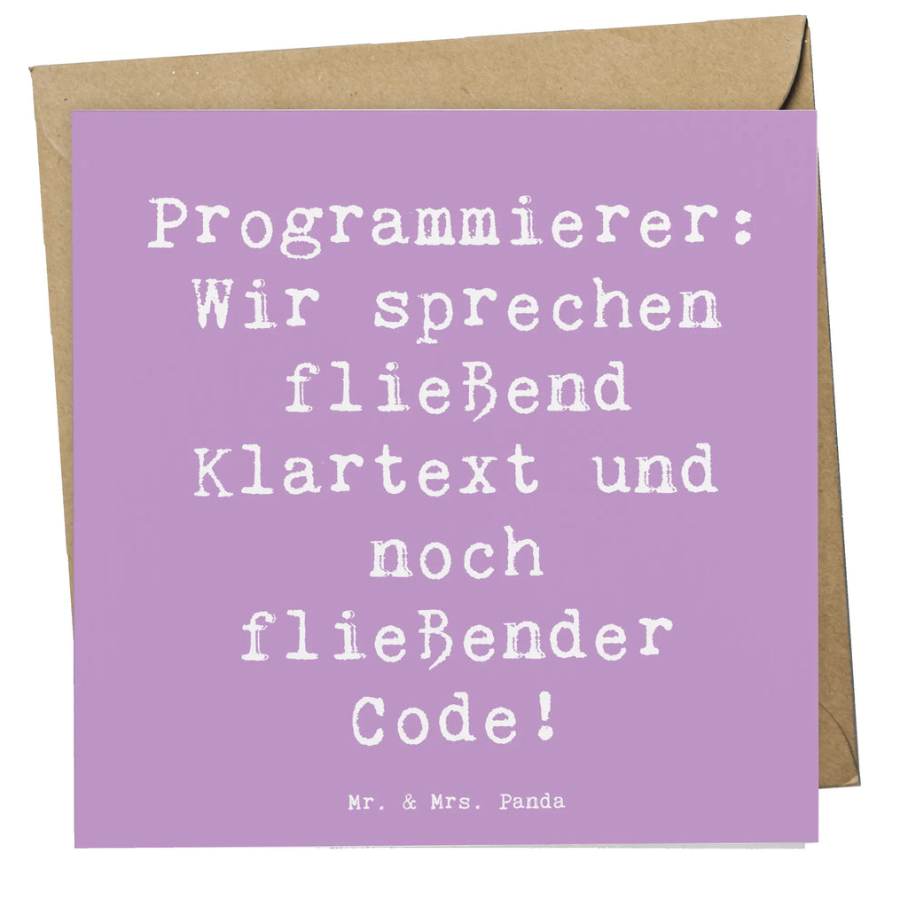 Deluxe Card Saying Programmierer: Wir sprechen fließend Klartext und noch fließender Code! Klappkarte, Hochzeitskarte, Grußkarte, Hochwertige Grußkarte, Hochwertige Klappkarte, Geburtstagskarte, Karte, Einladungskarte, Glückwunschkarte, Beruf, Ausbildung, Jubiläum, Abschied, Rente, Kollege, Kollegin, Geschenk, Schenken, Arbeitskollege, Mitarbeiter, Firma, Danke, Dankeschön