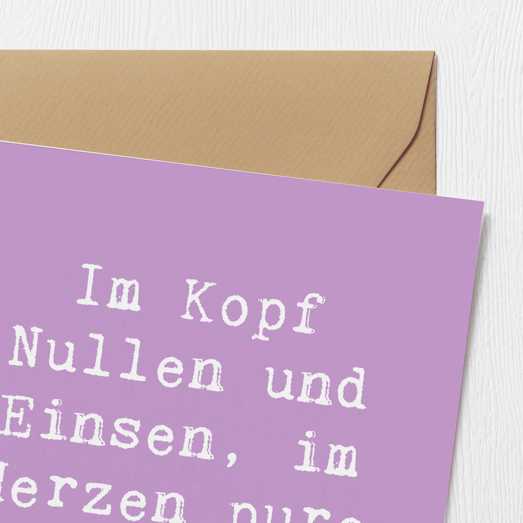 Deluxe Card Saying Im Kopf Nullen und Einsen, im Herzen pure Leidenschaft! Grußkarte, Geburtstagskarte, Hochzeitskarte, Klappkarte, Hochwertige Grußkarte, Karte, Glückwunschkarte, Einladungskarte, Hochwertige Klappkarte, Beruf, Ausbildung, Jubiläum, Abschied, Rente, Kollege, Kollegin, Geschenk, Schenken, Arbeitskollege, Mitarbeiter, Firma, Danke, Dankeschön