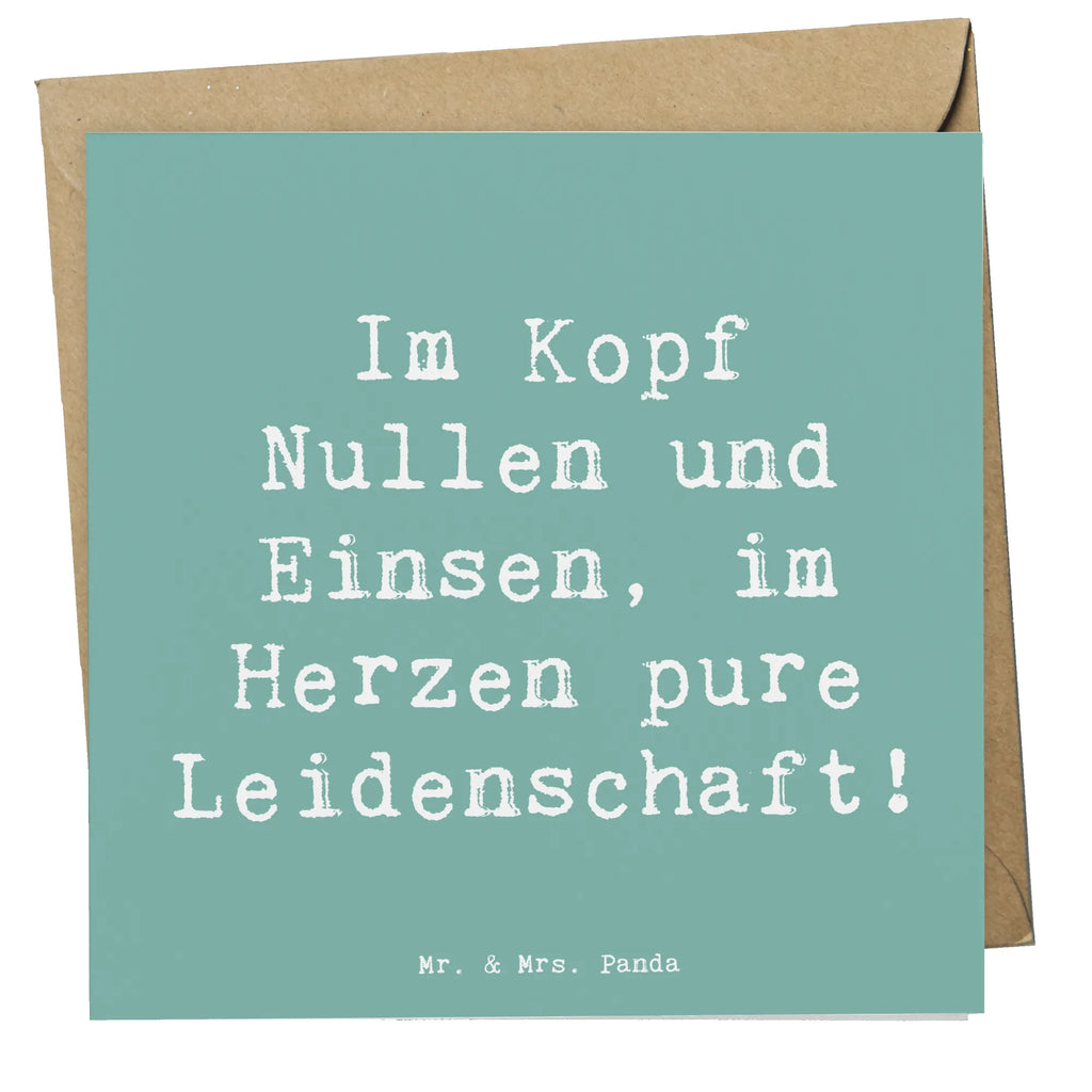 Deluxe Card Saying Im Kopf Nullen und Einsen, im Herzen pure Leidenschaft! Grußkarte, Geburtstagskarte, Hochzeitskarte, Klappkarte, Hochwertige Grußkarte, Karte, Glückwunschkarte, Einladungskarte, Hochwertige Klappkarte, Beruf, Ausbildung, Jubiläum, Abschied, Rente, Kollege, Kollegin, Geschenk, Schenken, Arbeitskollege, Mitarbeiter, Firma, Danke, Dankeschön