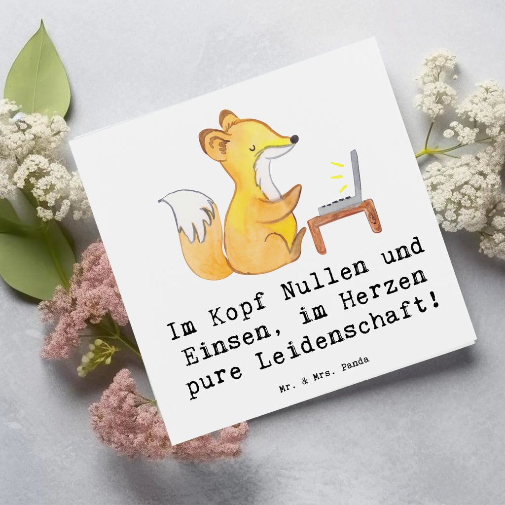 Deluxe Card Im Kopf Nullen und Einsen, im Herzen pure Leidenschaft! Hochzeitskarte, Glückwunschkarte, Karte, Geburtstagskarte, Hochwertige Klappkarte, Grußkarte, Einladungskarte, Hochwertige Grußkarte, Klappkarte, Beruf, Ausbildung, Jubiläum, Abschied, Rente, Kollege, Kollegin, Geschenk, Schenken, Arbeitskollege, Mitarbeiter, Firma, Danke, Dankeschön